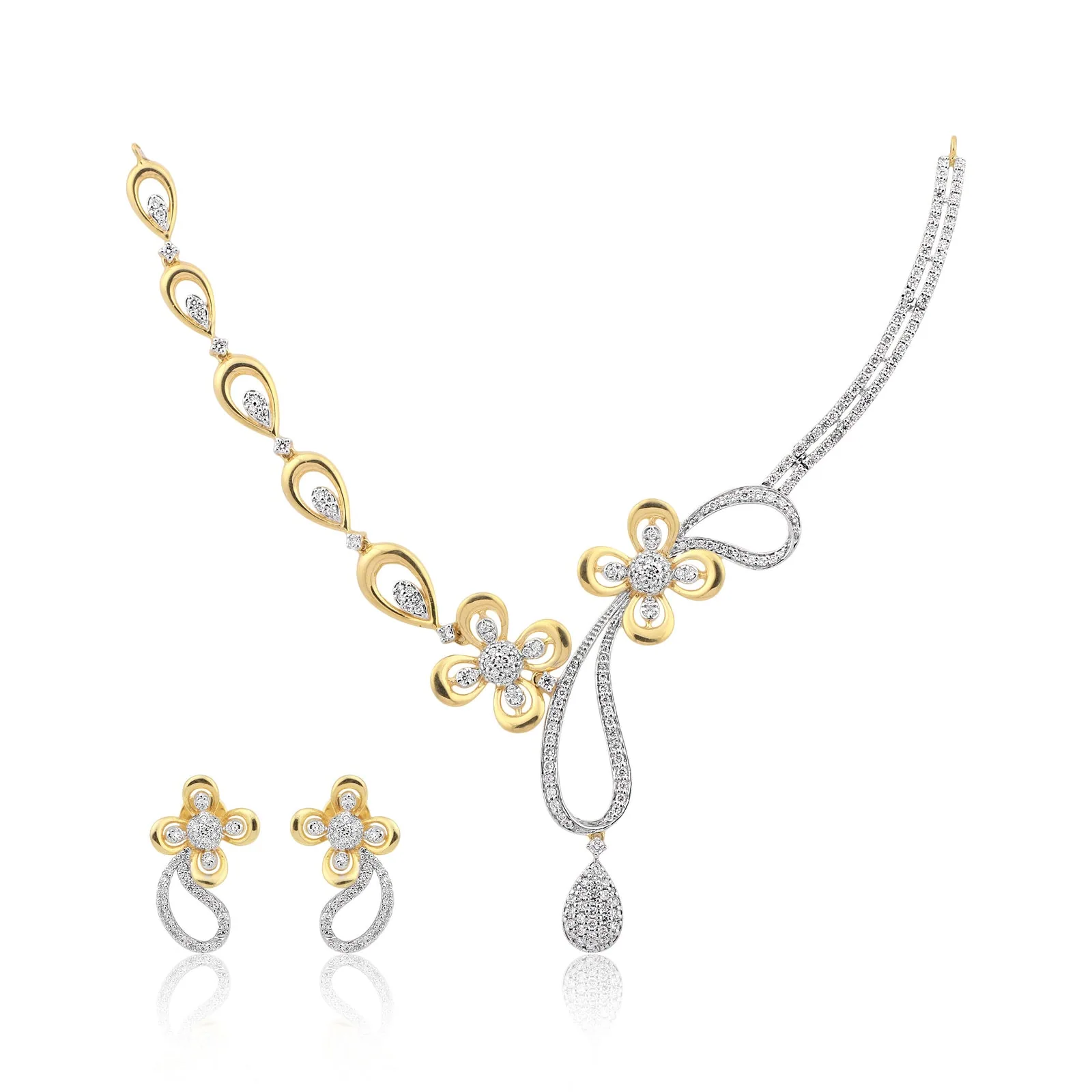 3.42 Ct Diamond Jewelry Set G-H VS Natural Necklace & Earrings Set