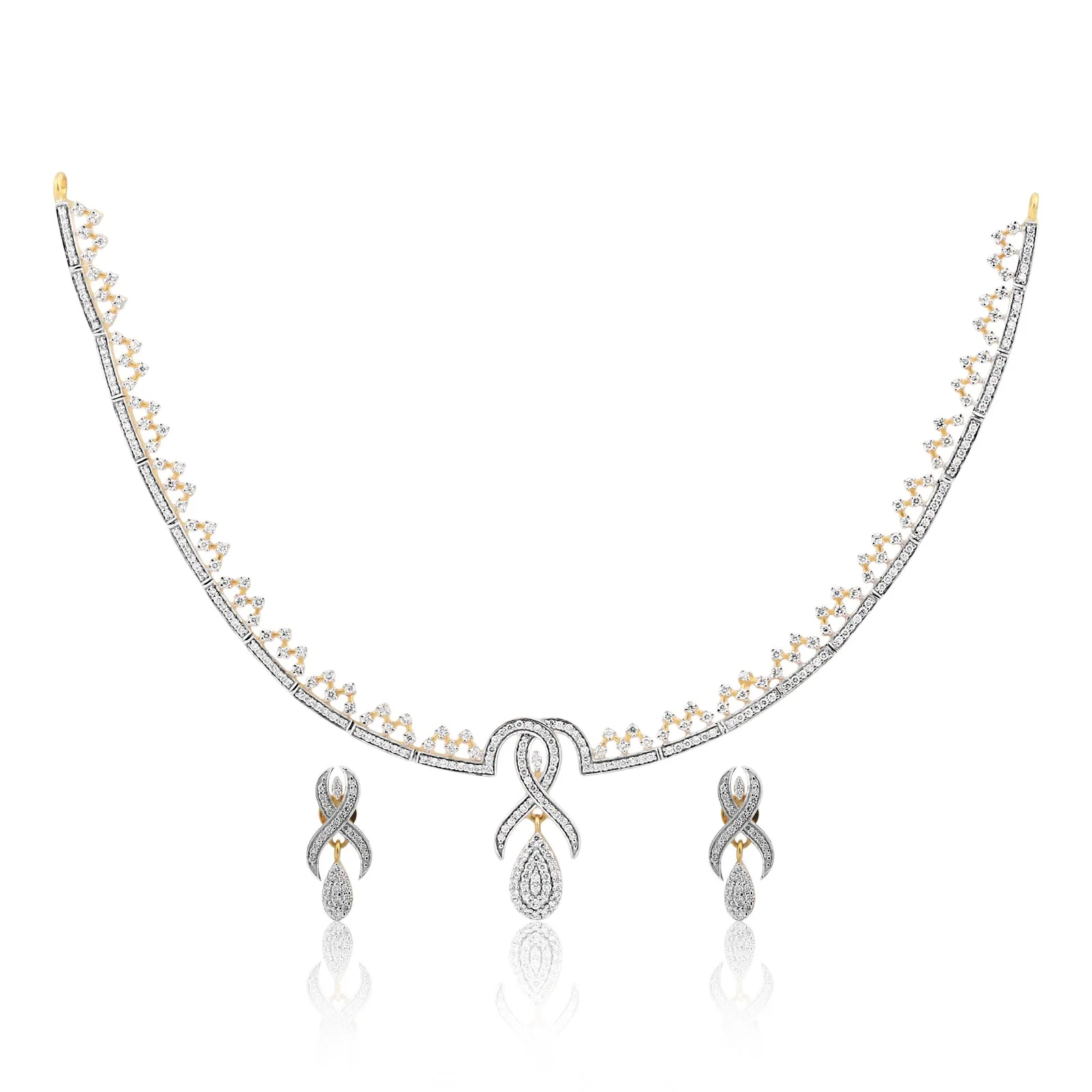 2.73 Ct Diamond Jewelry Set G-H VS Natural Diamond Necklace & Earrings