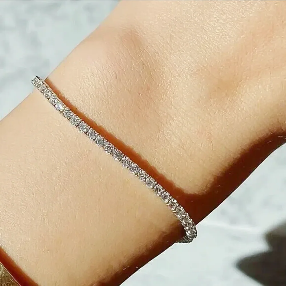 Round 5.75Ct GH/VS Certified Natural Diamond Women’s Tennis Bracelet 14k Gold - view 3