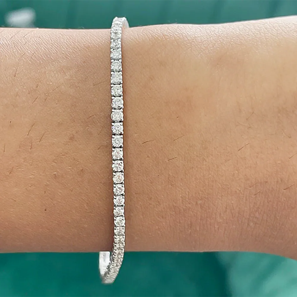 GH/SI 3Ct Round Certified Natural Diamond Women’s Gift Tennis Bracelet 14k Gold - view 3