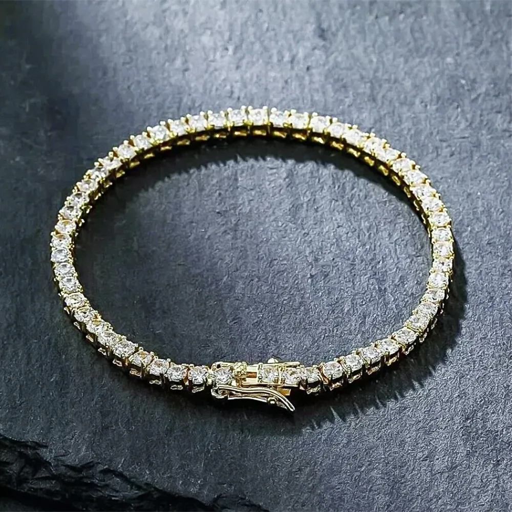 Certified 6.50Ct GH/VS Natural Diamond Tennis Bracelet For Her 14Kt Yellow Gold - view 3
