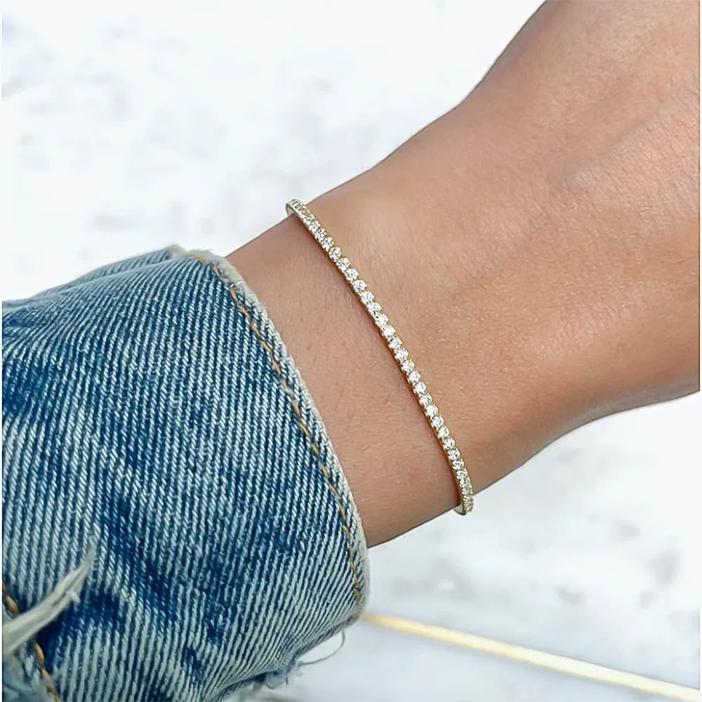 Sparkling Natural GH/VS Diamond 14k Gold 3Ct Round Cut Women’s Tennis Bracelet - view 4