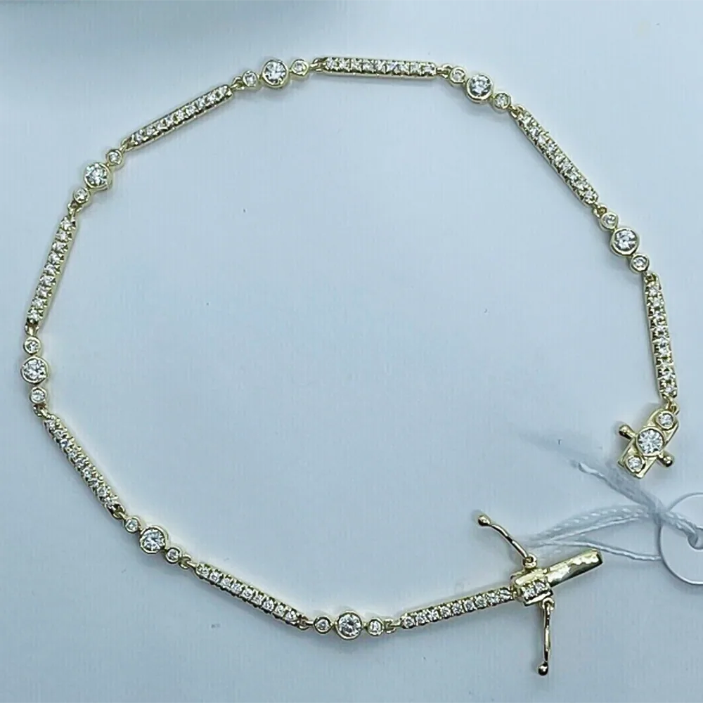 2Ct Round Cut Natural Diamond GH SI Women’s Tennis Bracelet Real 14k Yellow Gold - view 2