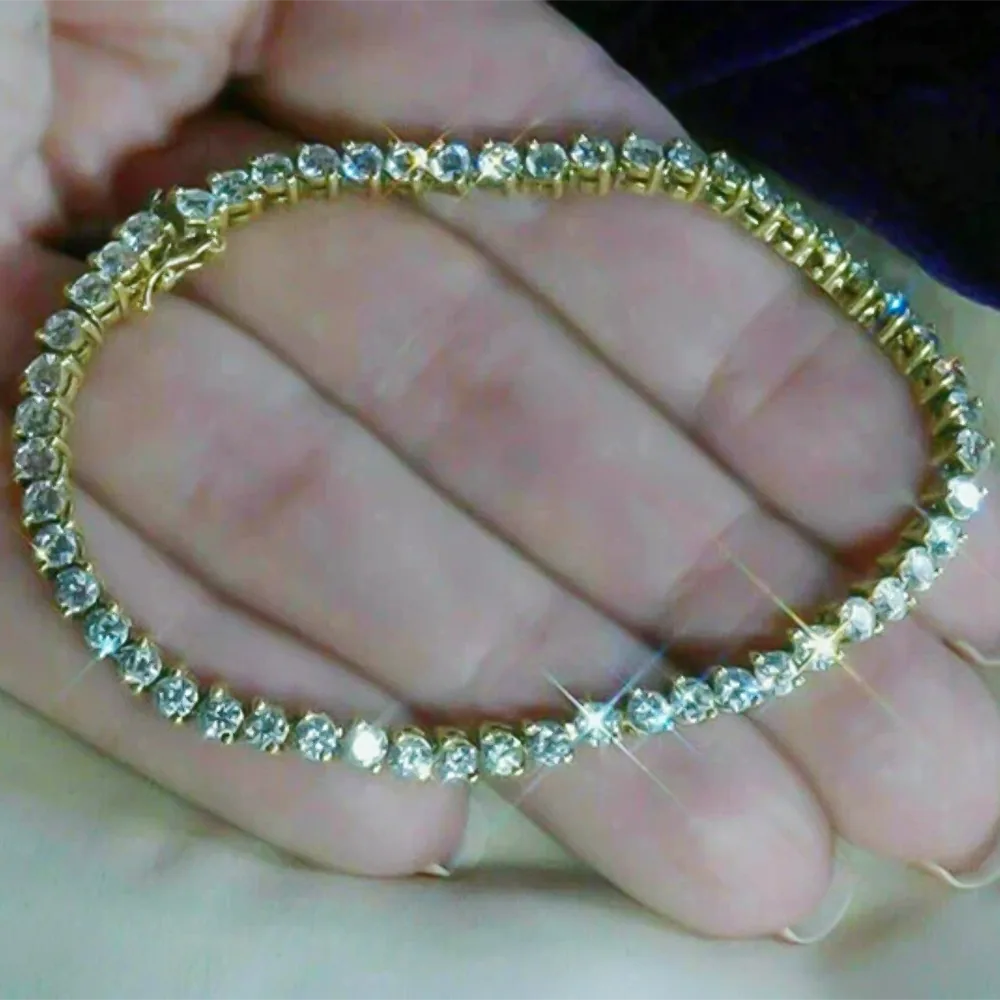 Certified 6.20Ct GH/VS Round Cut Natural Diamond Women Tennis Bracelet 14k Gold - view 2