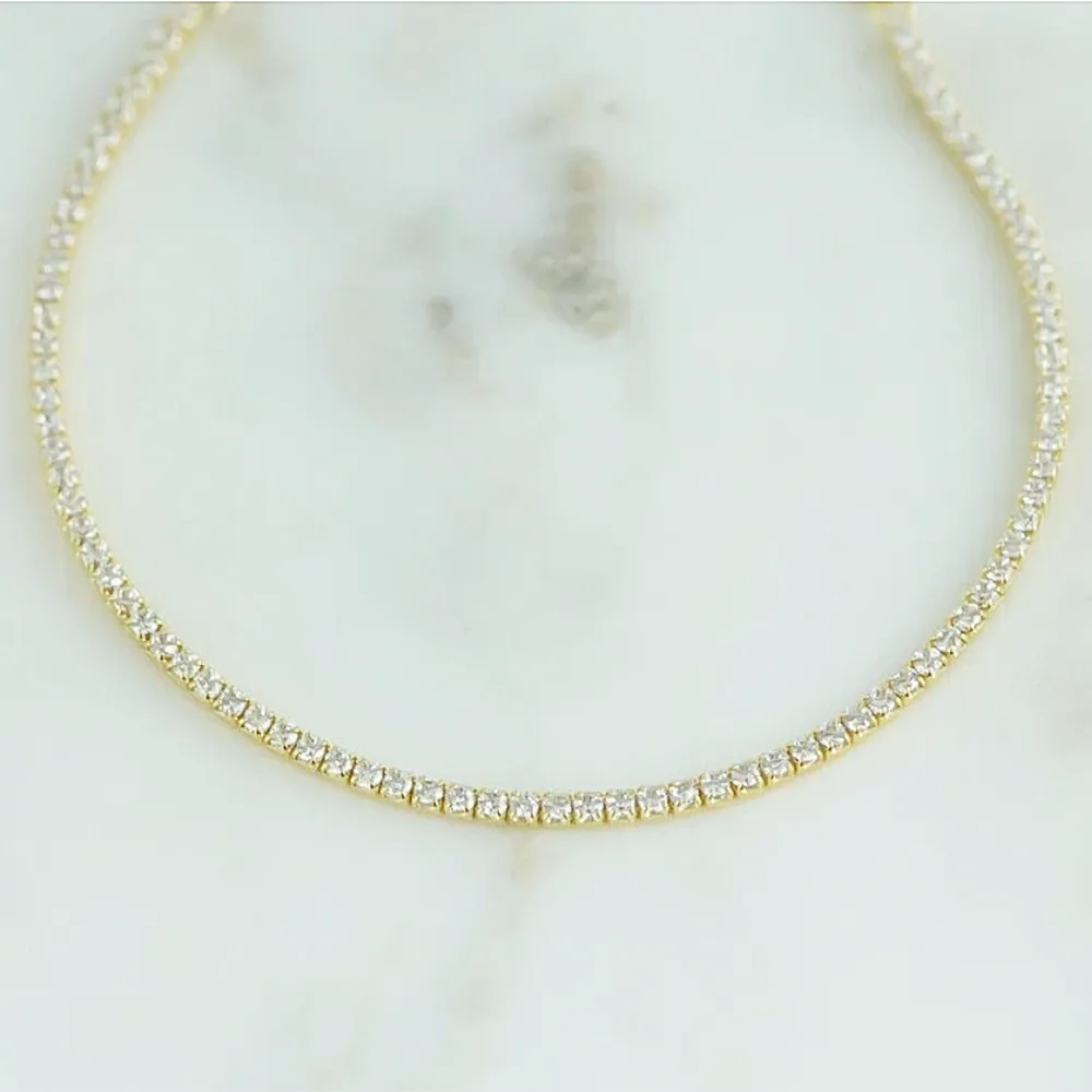 Sparkling Natural GH/VS Diamond 14k Gold 3Ct Round Cut Women’s Tennis Bracelet - view 3