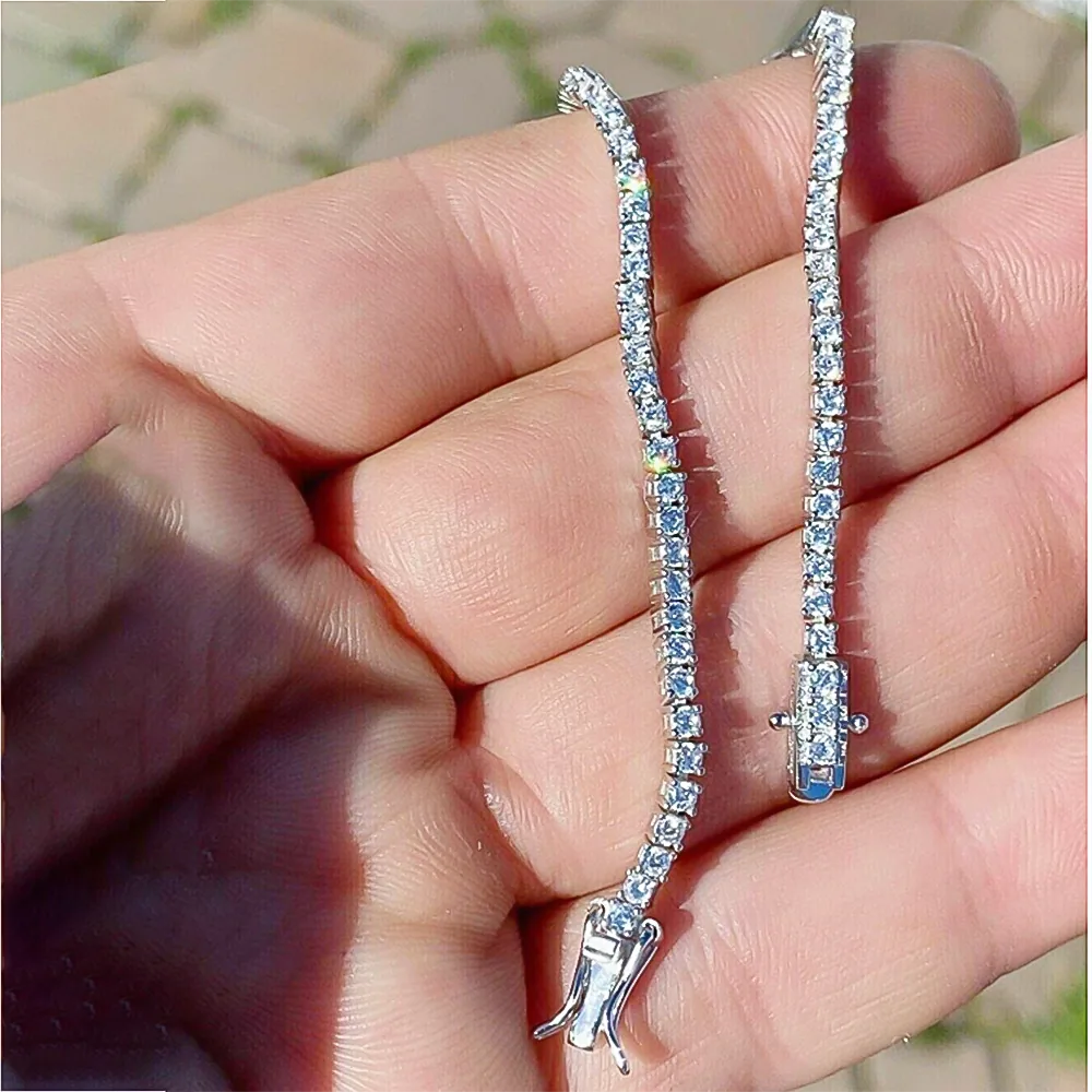 14k Gold 6Ct Round Cut Certified Natural Diamond Tennis Bracelet Dazzling GH/SI - view 2