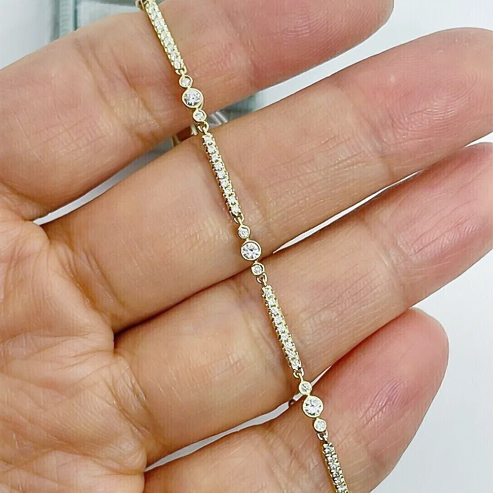 2Ct Round Cut Natural Diamond GH SI Women’s Tennis Bracelet Real 14k Yellow Gold - view 4