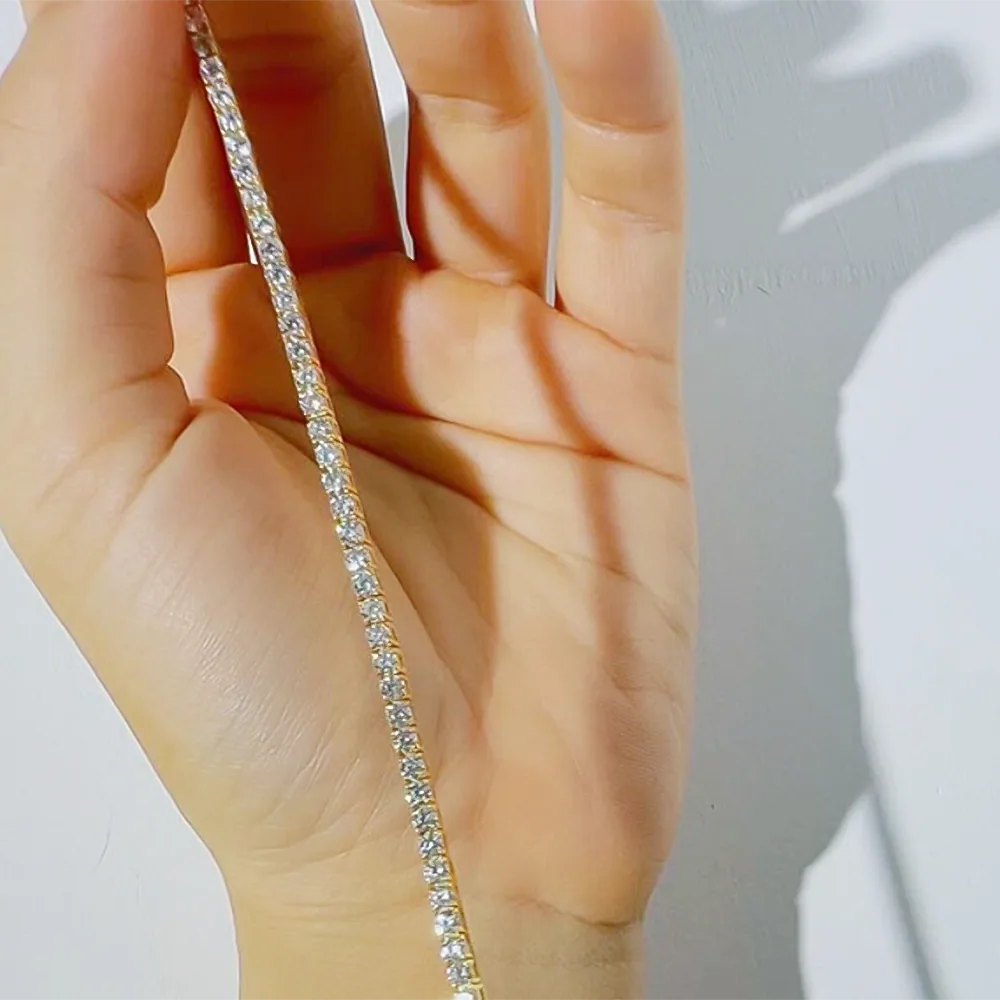 Round Cut 4.50CT IGI Certified Natural Diamond Tennis Bracelet 14K Yellow Gold - view 4