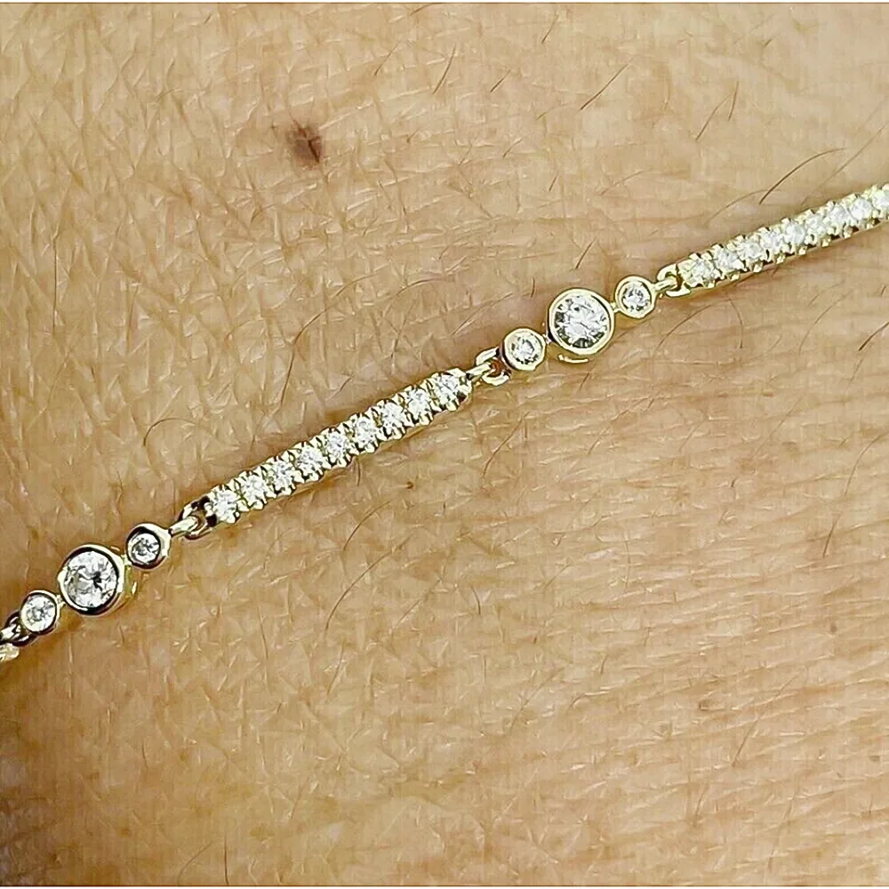 2Ct Round Cut Natural Diamond GH SI Women’s Tennis Bracelet Real 14k Yellow Gold - view 5