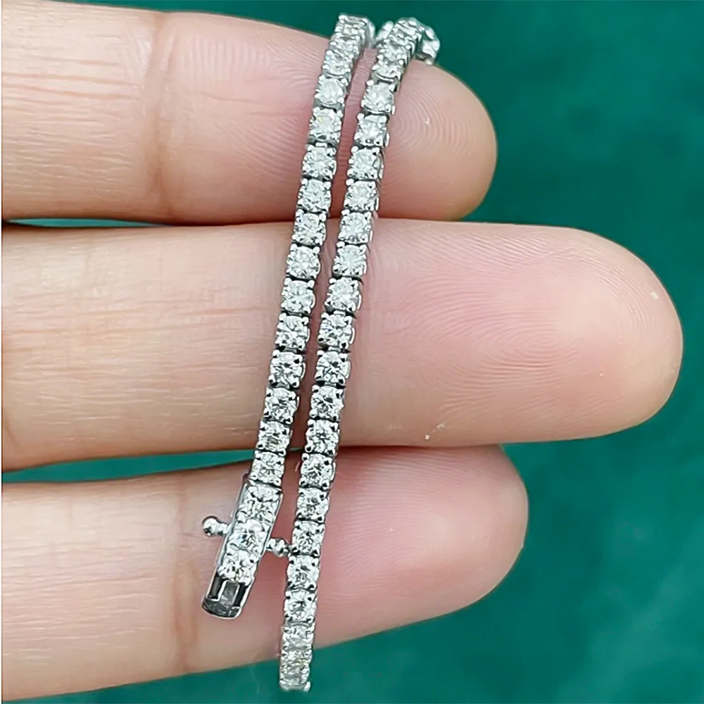 GH/SI 3Ct Round Certified Natural Diamond Women’s Gift Tennis Bracelet 14k Gold - view 5