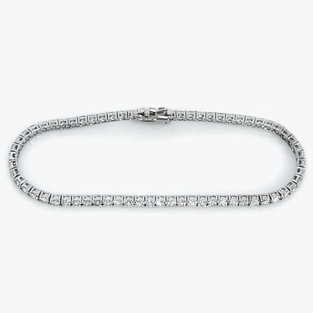 5CT Round Cut Natural Diamond Engagement Gift For Tennis Bracelet 14k White Gold - view 5