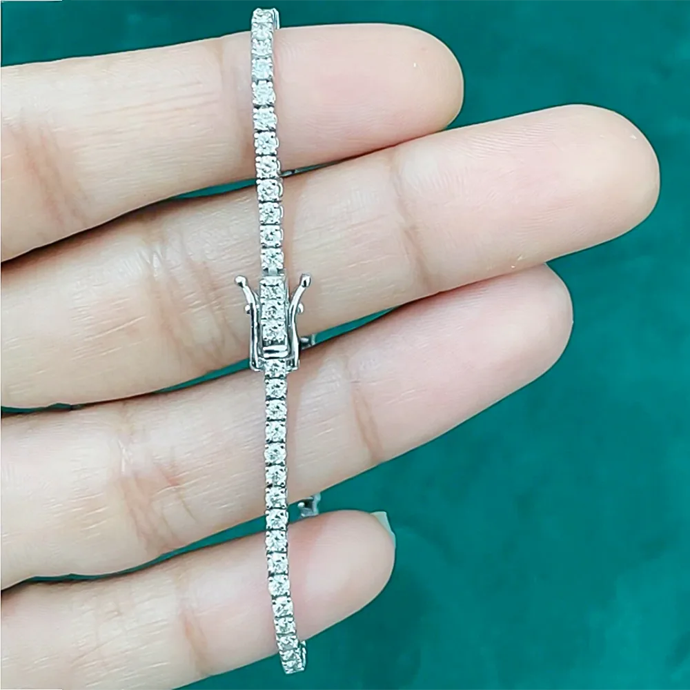 GH/SI 3Ct Round Certified Natural Diamond Women’s Gift Tennis Bracelet 14k Gold - view 4