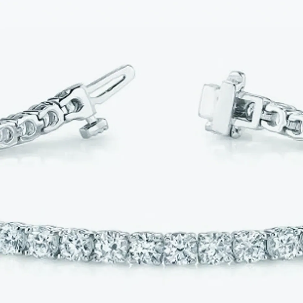 Natural Certified GH/VS Diamond 6.20Ct Women’s Tennis Bracelet 14k White Gold - view 4