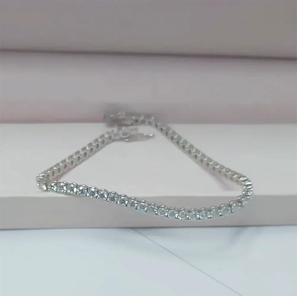 Natural Certified GH/VS Diamond 6.20Ct Women’s Tennis Bracelet 14k White Gold - view 3