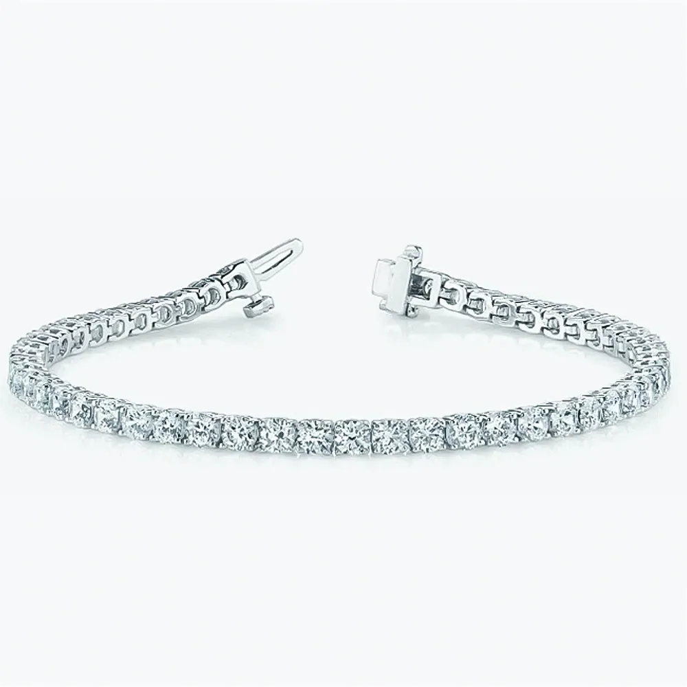 Natural Certified GH/VS Diamond 6.20Ct Women’s Tennis Bracelet 14k White Gold - view 2