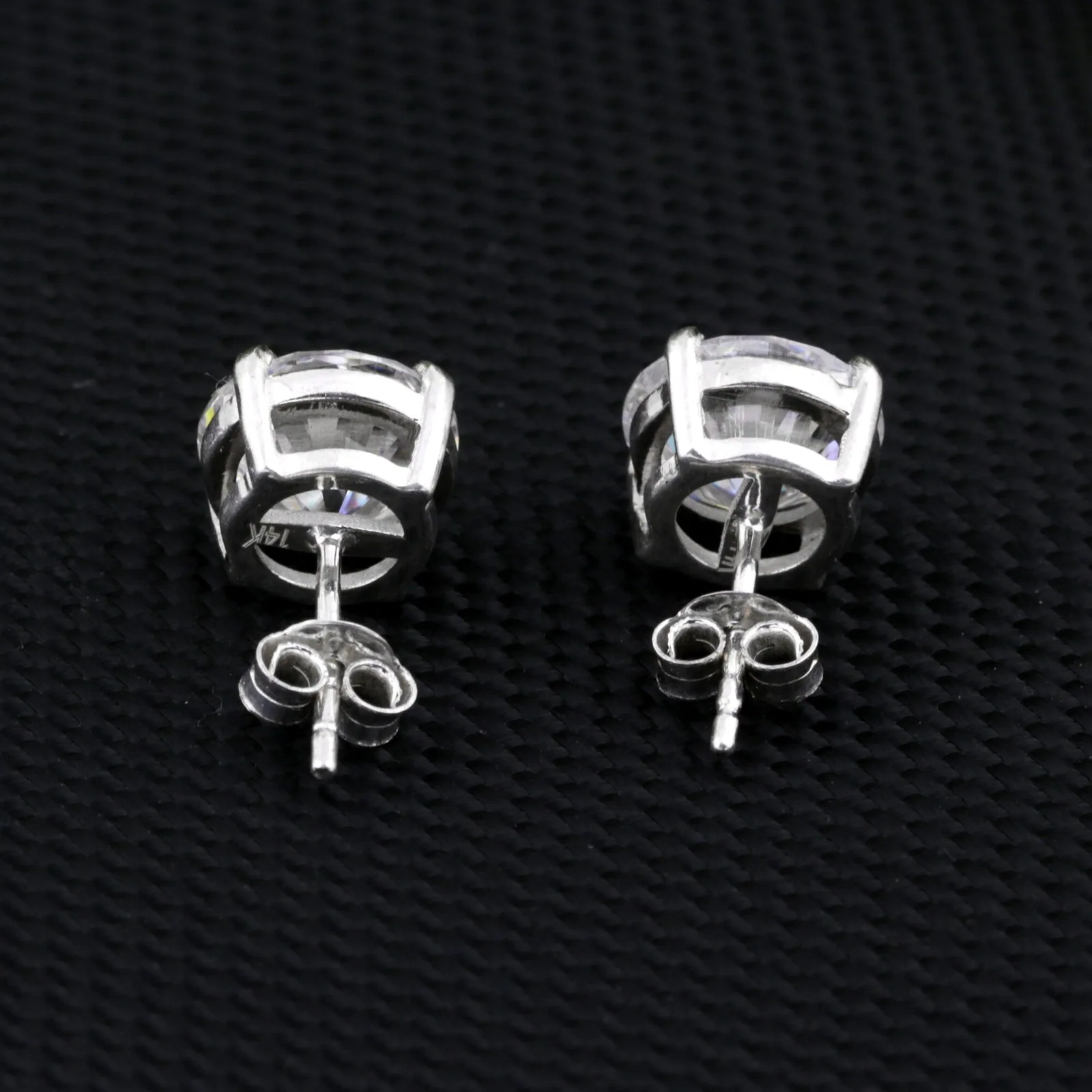 3 Ct Moissanite Round Stud Earrings - view 4