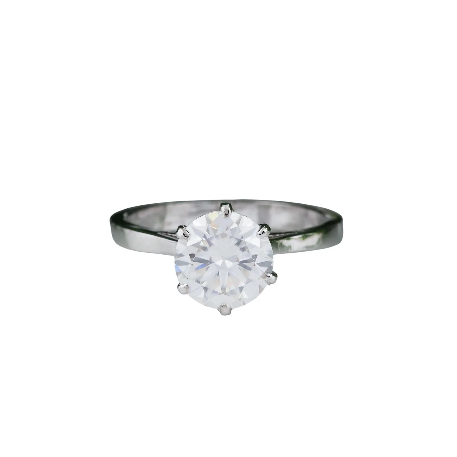 3.00 Ct Round Cut Moissanite Ring — VS1 Clarity, 18k Gold Vermeil
