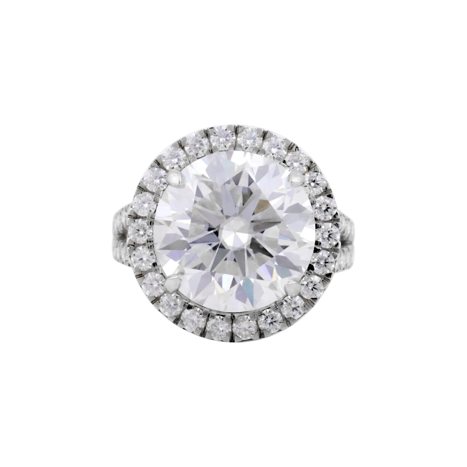 4.20 Ct Round Cut Moissanite Ring — VS1 Clarity, 18k Gold Vermeil