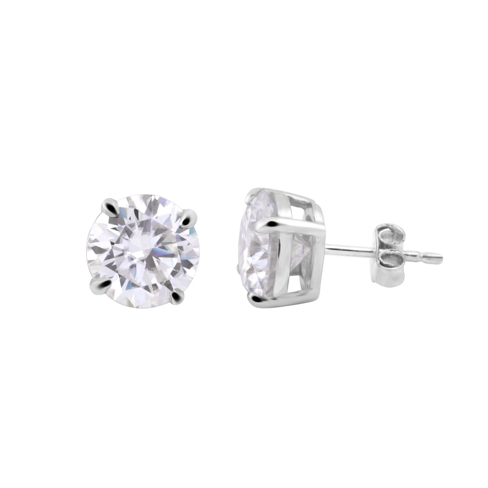 3 Ct Round Cut Moissanite Stud Earrings VS1