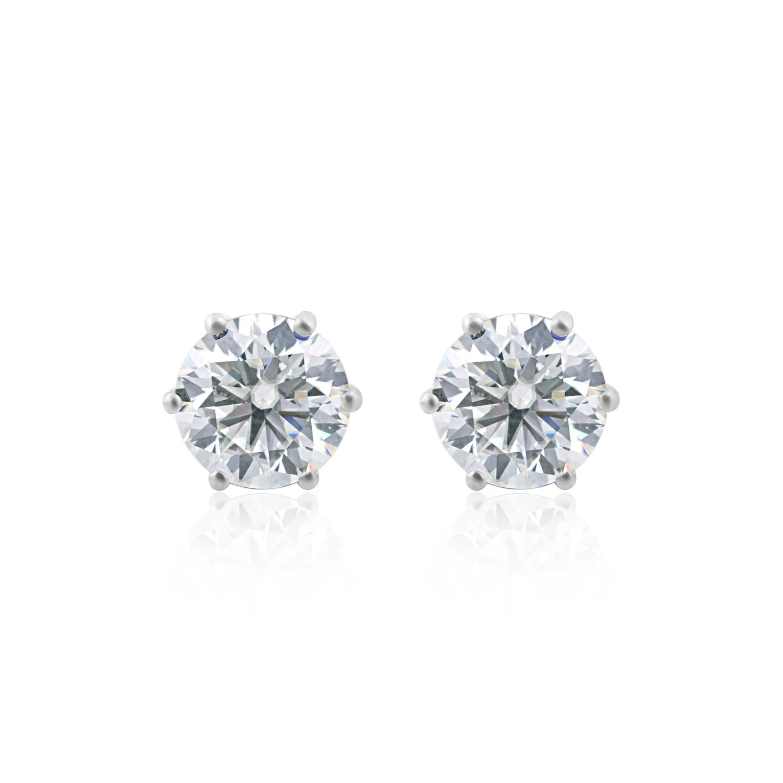 2 Ct Round Cut Moissanite Stud Earrings VS1