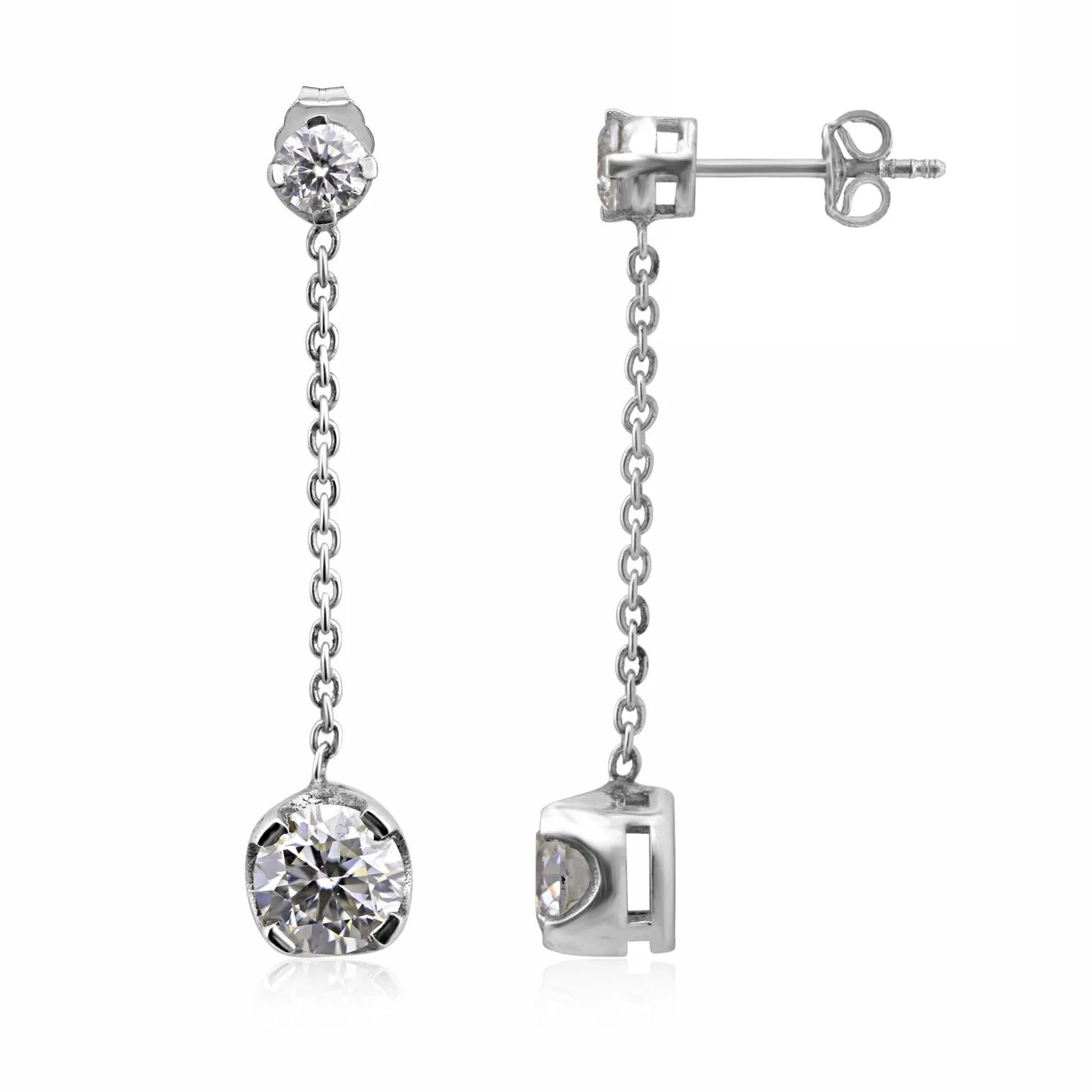 6 Ct Round Cut Moissanite Stud Earrings VS1