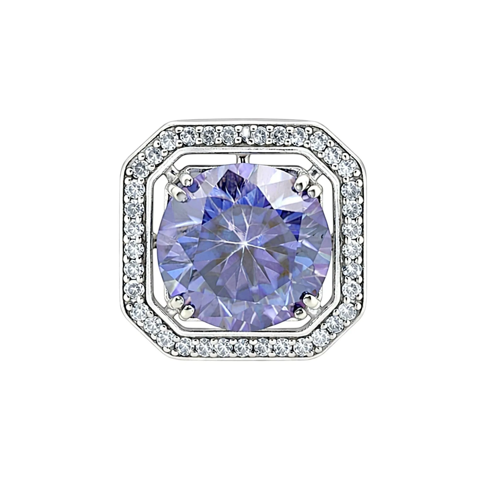 3 Ct Round Cut Blue Moissanite Pendant — VS1 Clarity, 18k Gold Vermeil