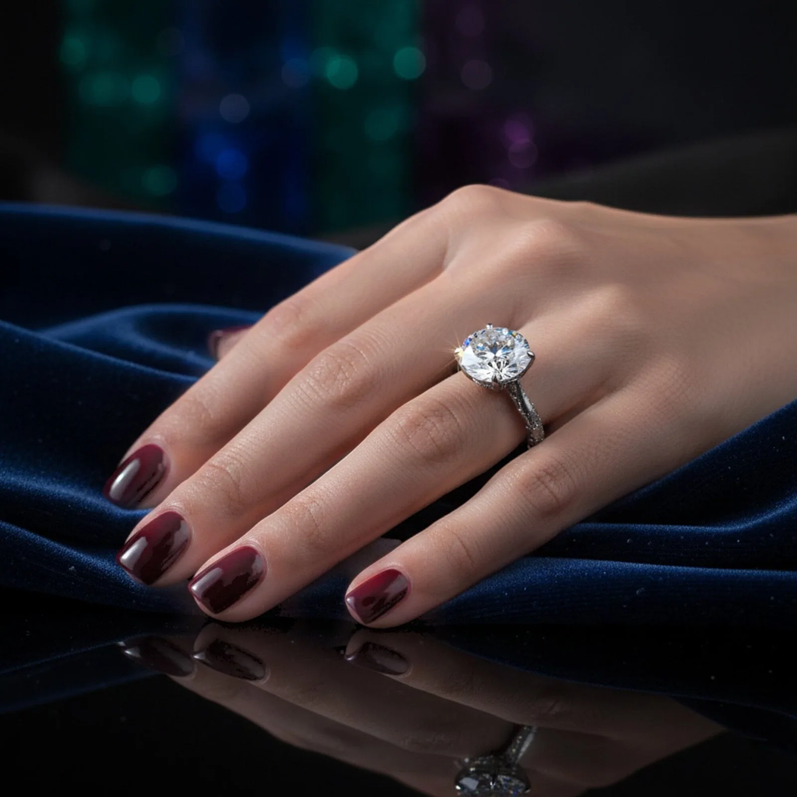 3.00 Ct Round Cut Moissanite Ring — VS1 Clarity, 18k Gold Vermeil - view 2