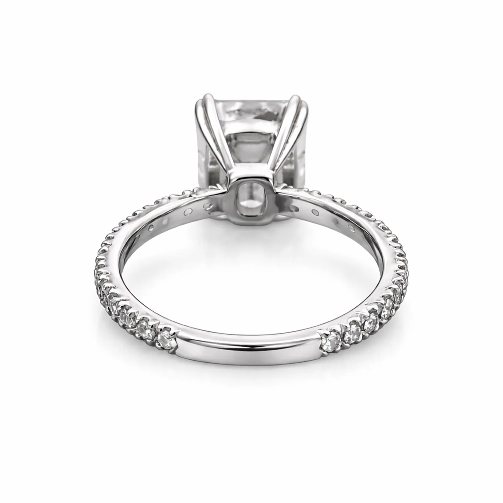 3.30 Ct Emerald Cut Moissanite Ring — VS1 Clarity, 18k Gold Vermeil - view 5