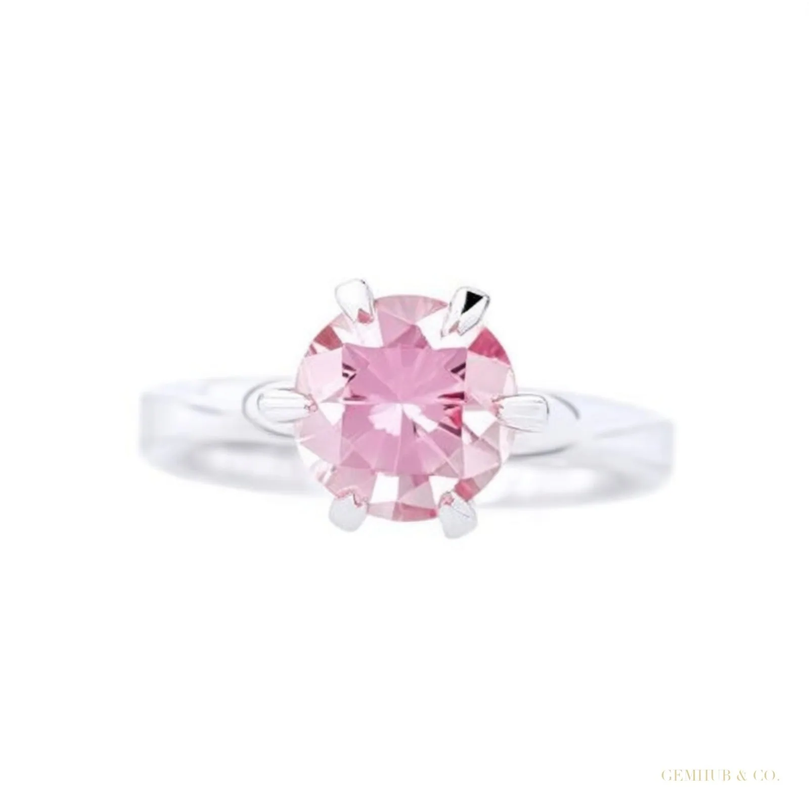 Certified 1.80ct VS1 Round Moissanite Ring for Women in 18K Gold Plated