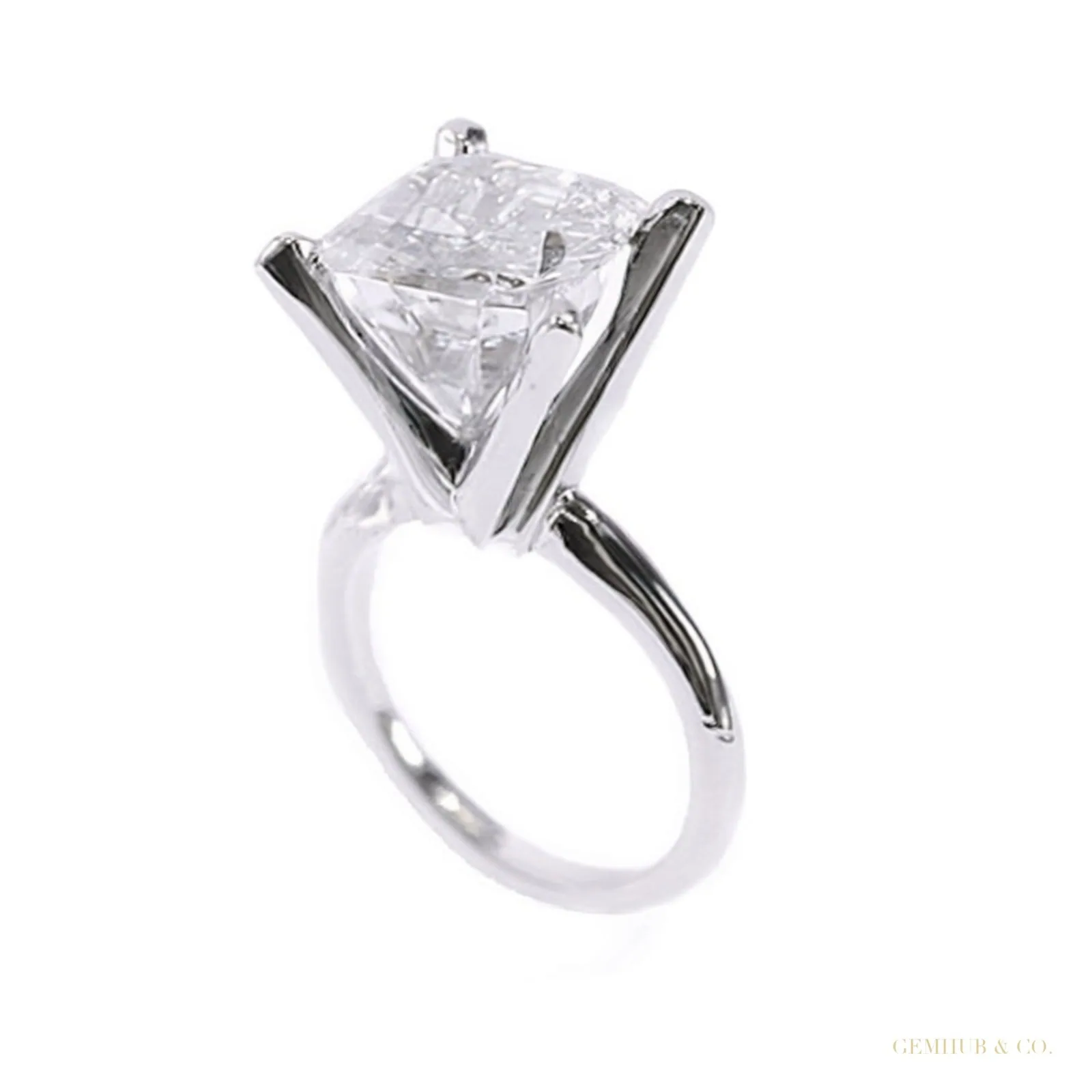 Certified 2.60 Cts Cushion Cut White Moissanite Solitaire Ring – 18K Gold Vermeil