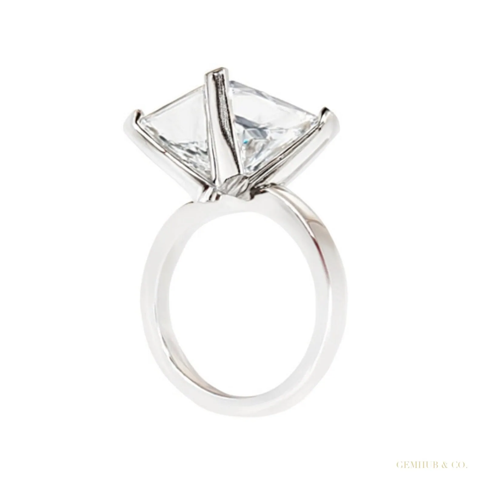 Certified 2.60 ct DEW Cushion Cut White Moissanite Solitaire Ring – 18K Gold Vermeil