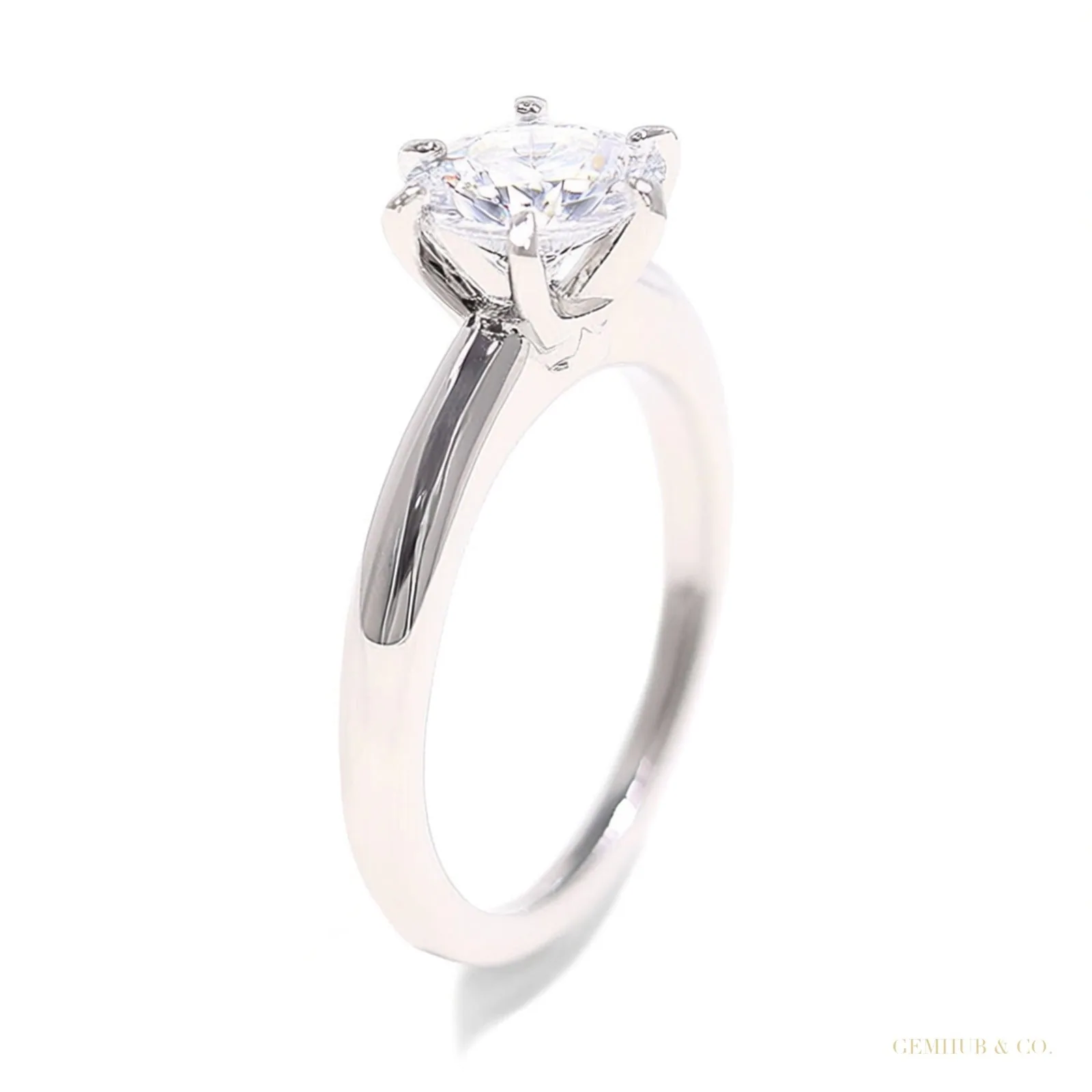 Certified 2.70 ct DEW Round Cut White Moissanite Solitaire Ring 18K Gold Plated