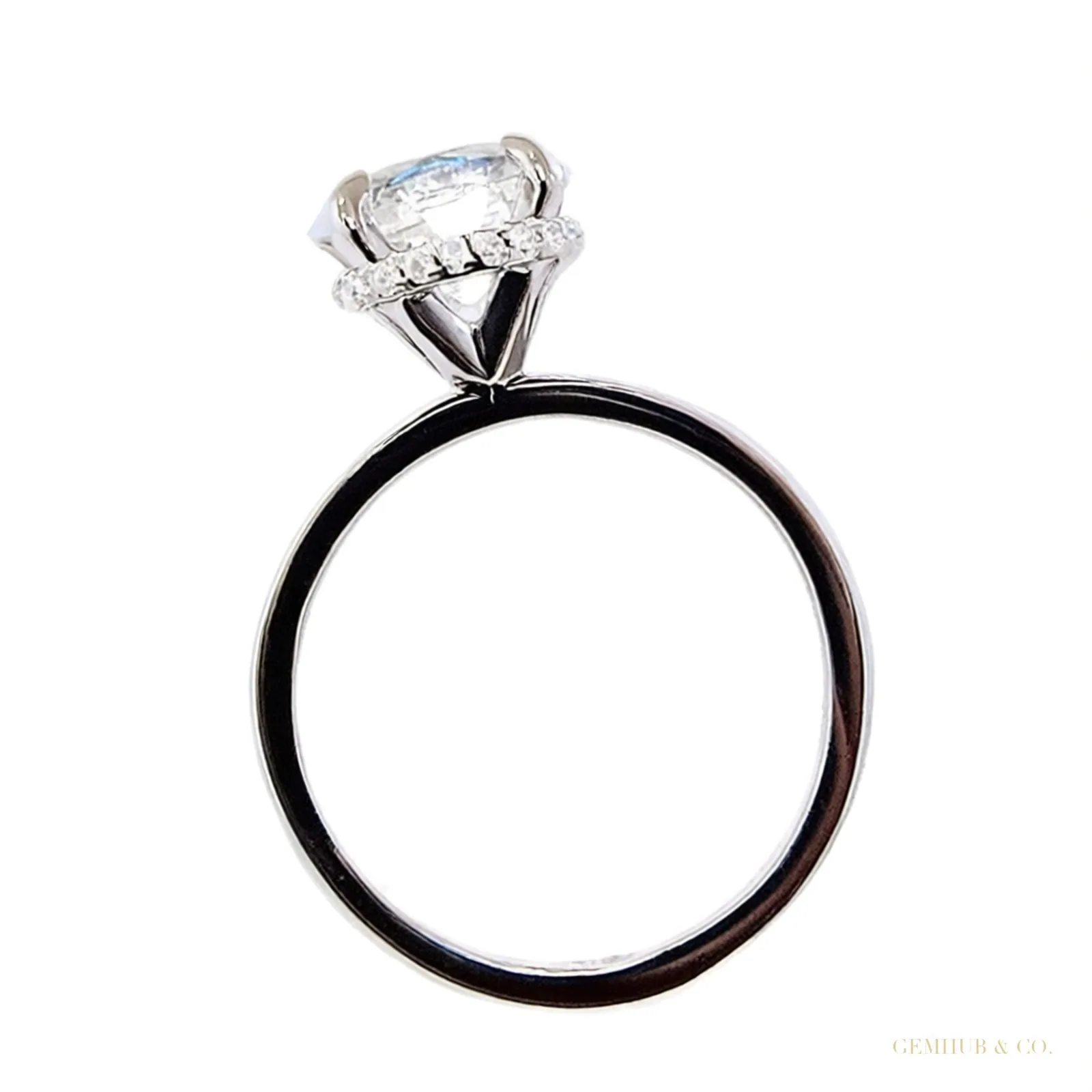 Certified 3.25 ct DEW Round Cut White Moissanite Solitaire Statement Ring – 18K Gold Vermeil