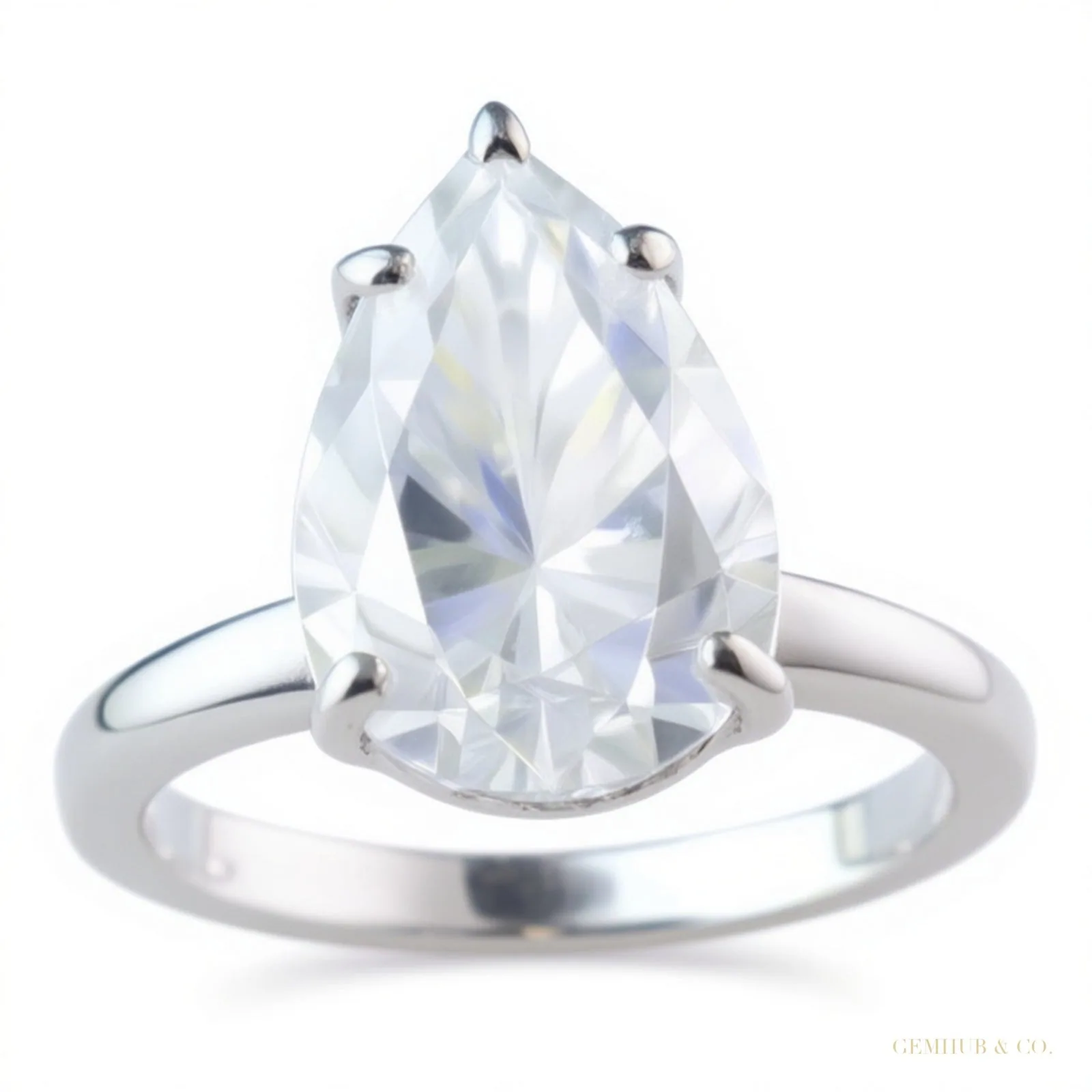 Certified 5.5ct VS1 White Moissanite Ring Jewelry Gift for Women – 18K Gold Vermeil
