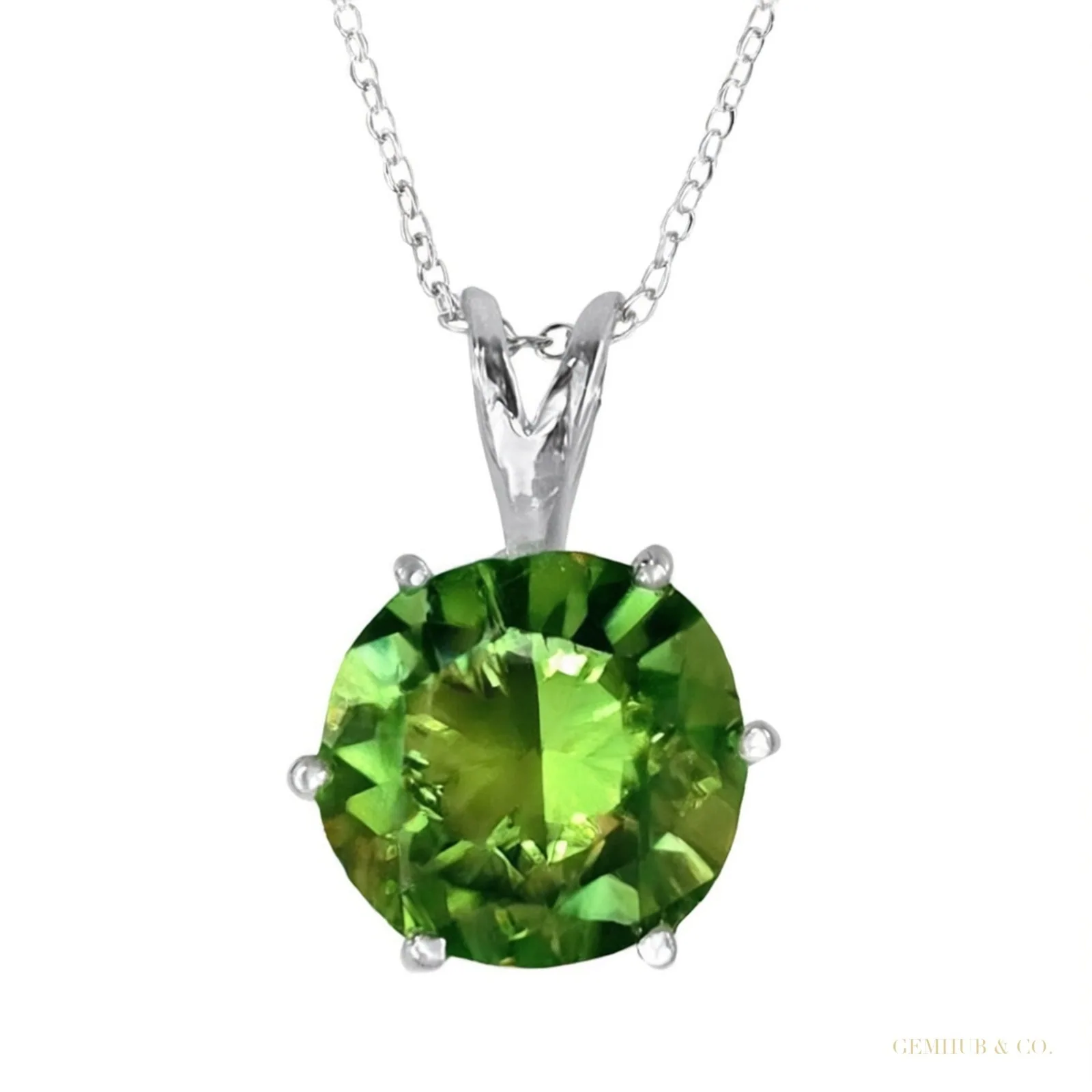 5.60ct DEW Blue Moissanite Round Pendant Necklace