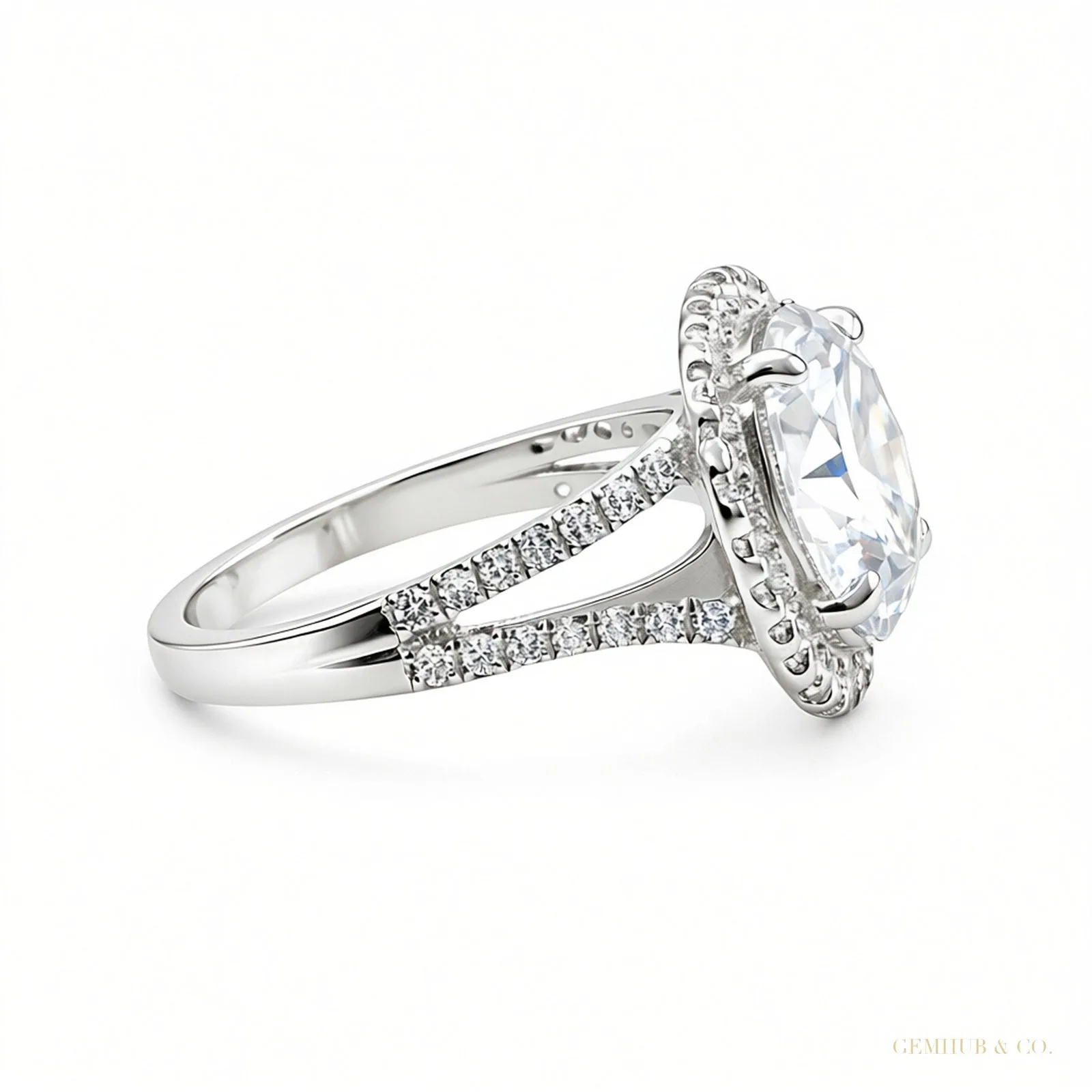 Certified 5.90 ct DEW Round Cut White Moissanite Solitaire Ring In Gold Vermeil