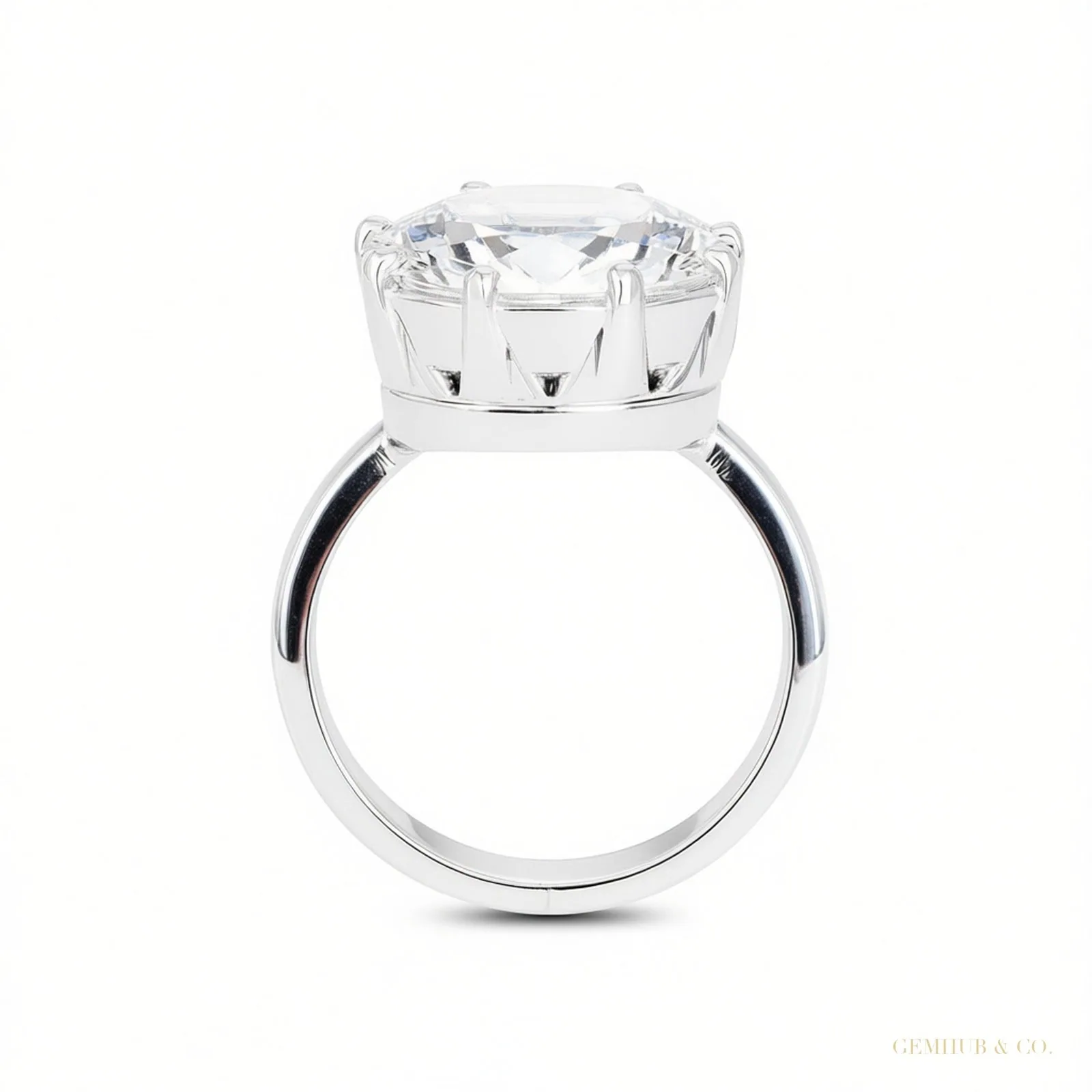 Certified 7.75ct VS1 Blue Moissanite Ring for Love Gift 18K Gold Plated