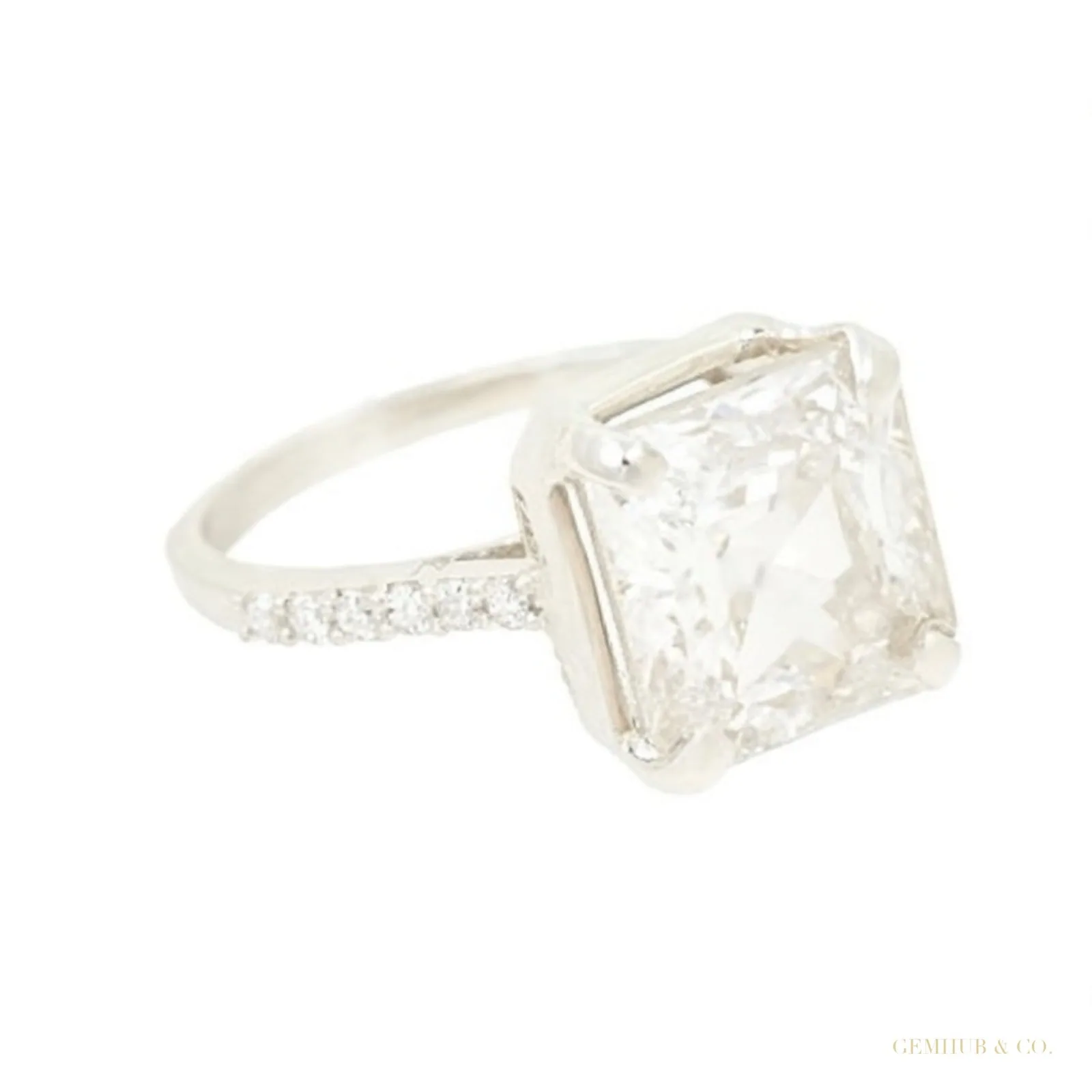 Certified 8.75ct VS1 White Moissanite Ring Jewelry for Christmas – 18K Gold Vermeil