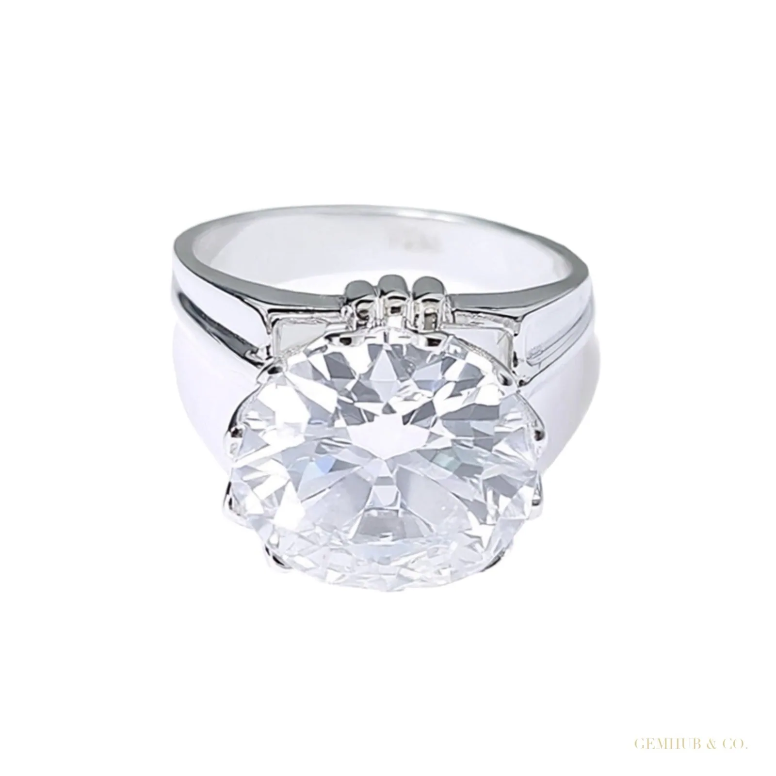 Certified 3.65 ct DEW Moissanite Solitaire Ring in Jewelry Gift 18K Gold Plated