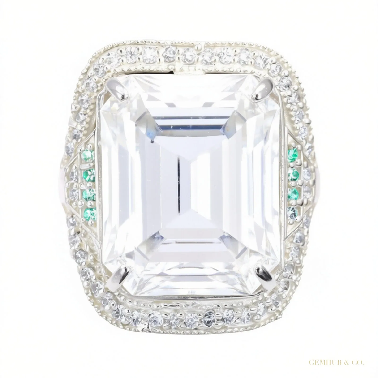 Certified 5.75 ct DEW Moissanite Solitaire Ring in Gift 18K Gold Plated