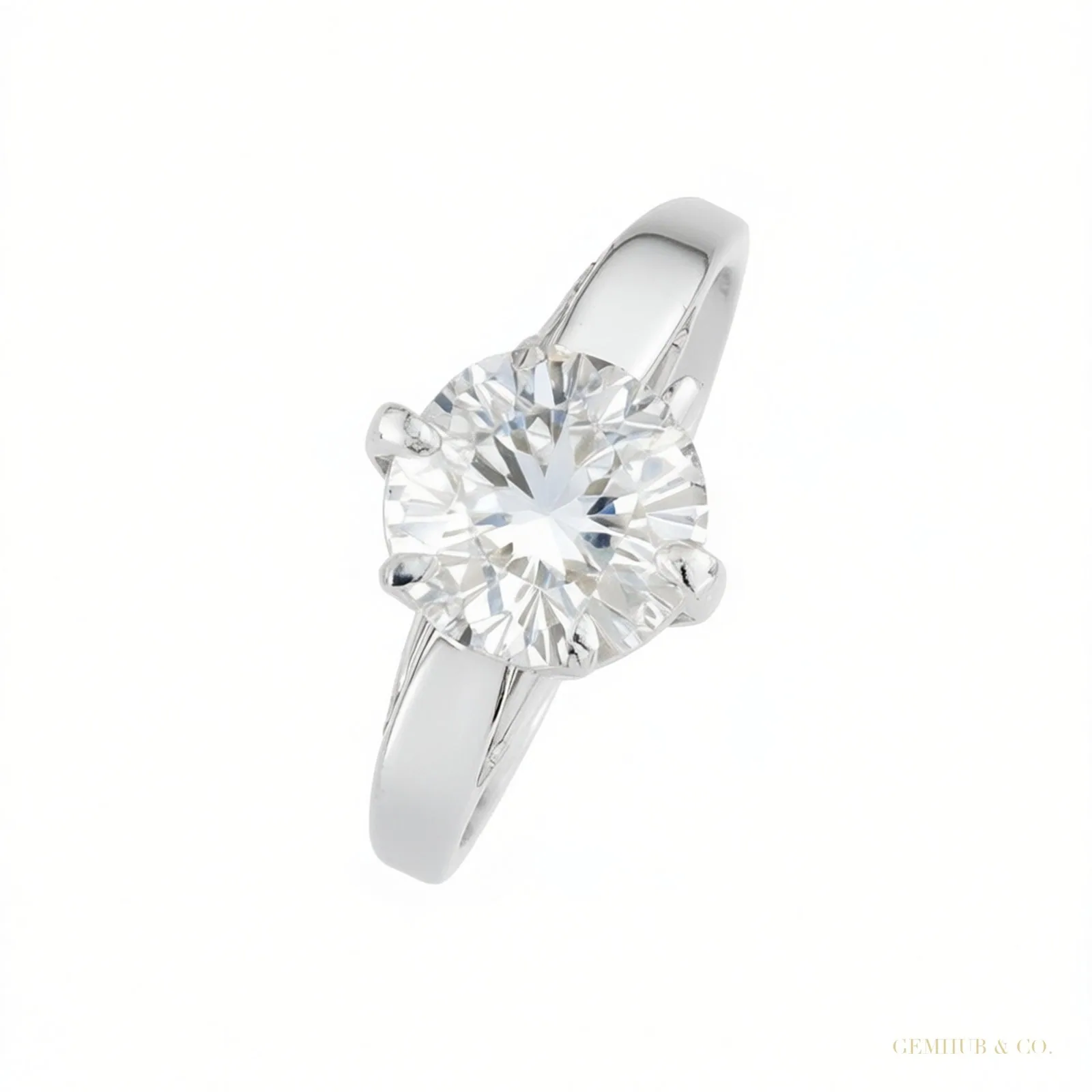 Certified 7.30 ct DEW Round Cut Moissanite Ring in for Women 18K Gold Plated