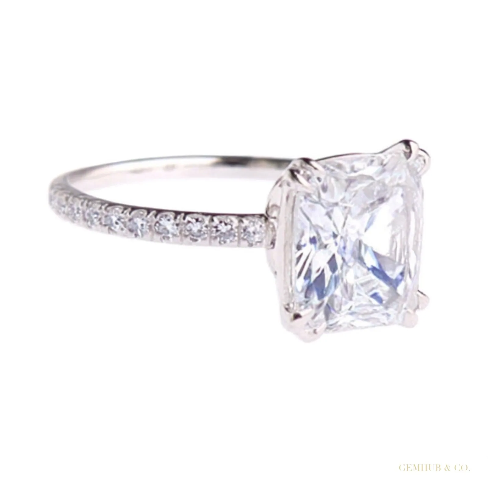 Certified 7 ct DEW Cushion Cut Moissanite Ring in for Birthday 18K Gold Plated