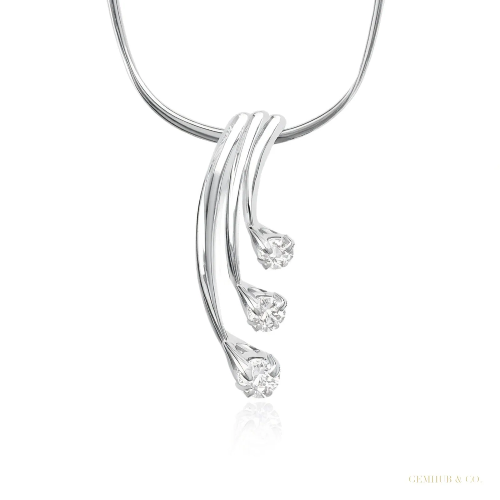 Classic 18K Gold Vermeil Pendant 0.31 Ct IGI Certified Natural Diamond for Women