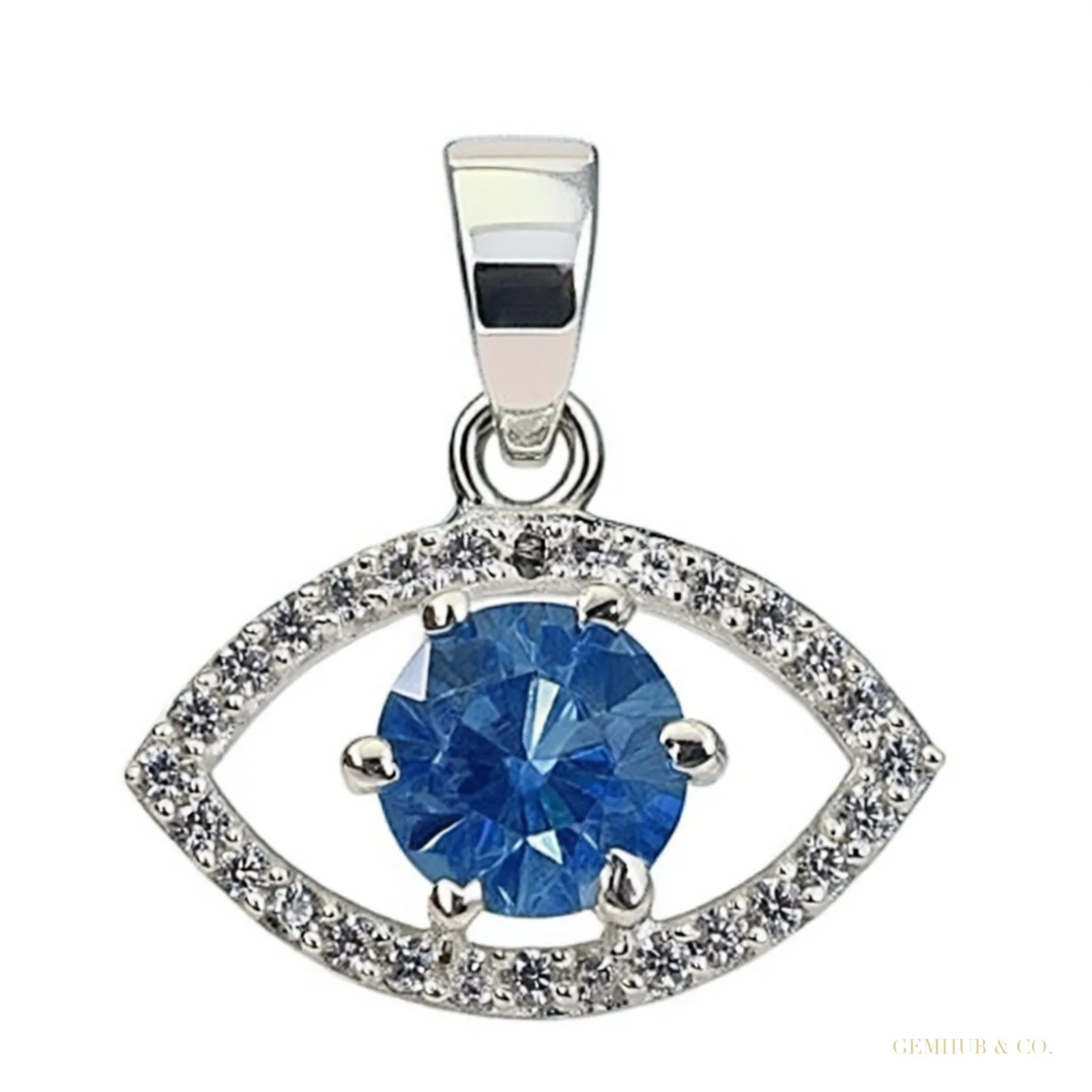1.20 ct DEW Blue Moissanite Tear Drop Pendant In 18K Gold Vermeil