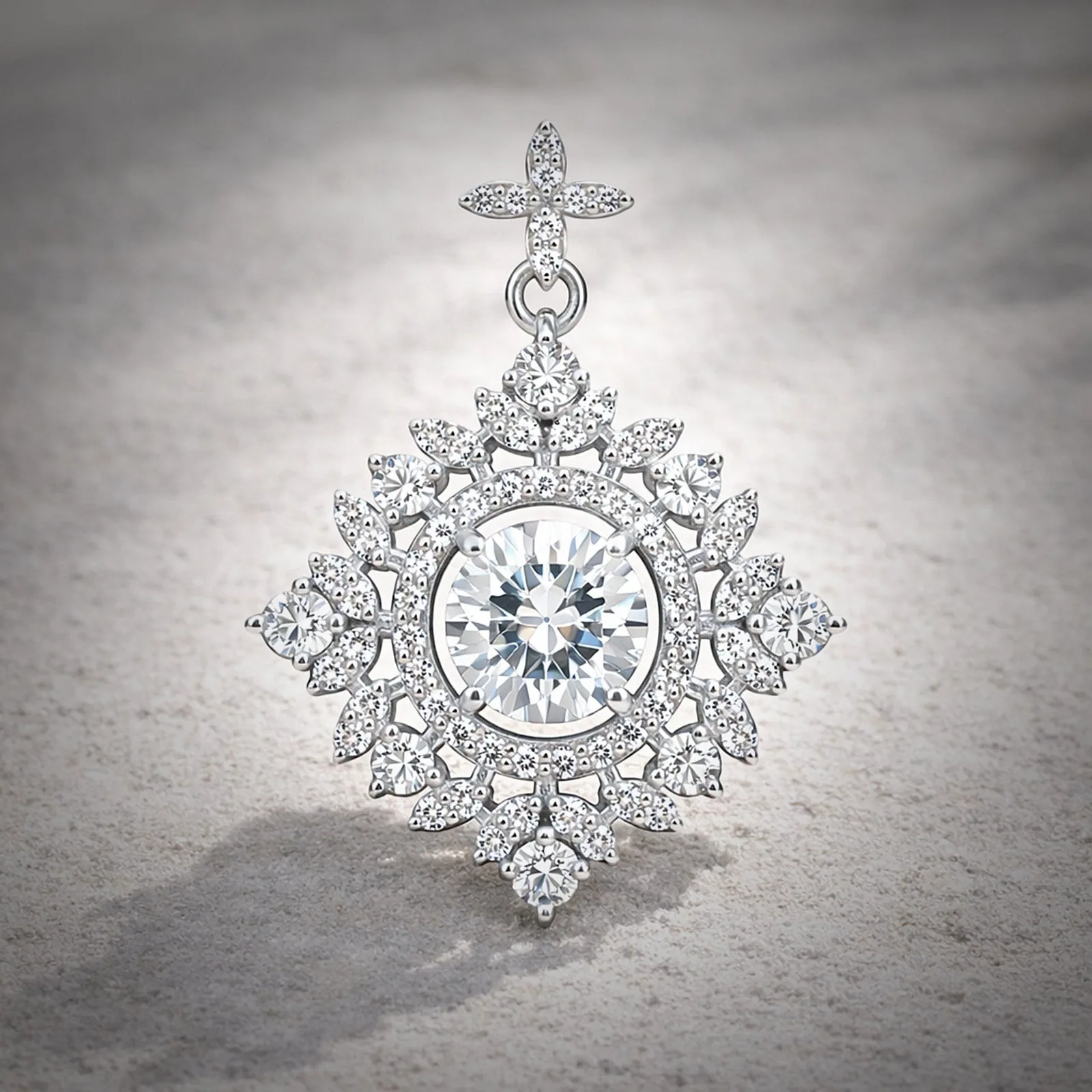 5 Ct Round Cut Moissanite Pendant VS1 - view 2