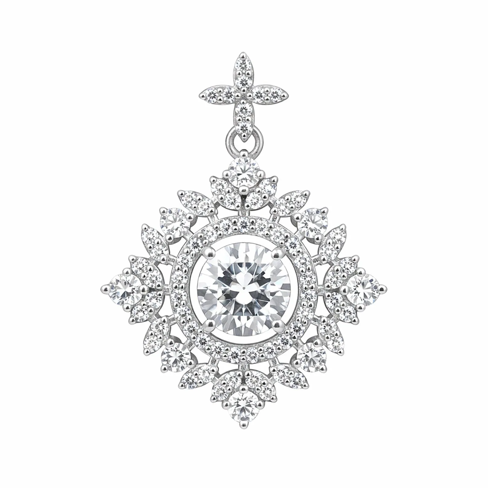 5 Ct Round Cut Moissanite Pendant VS1