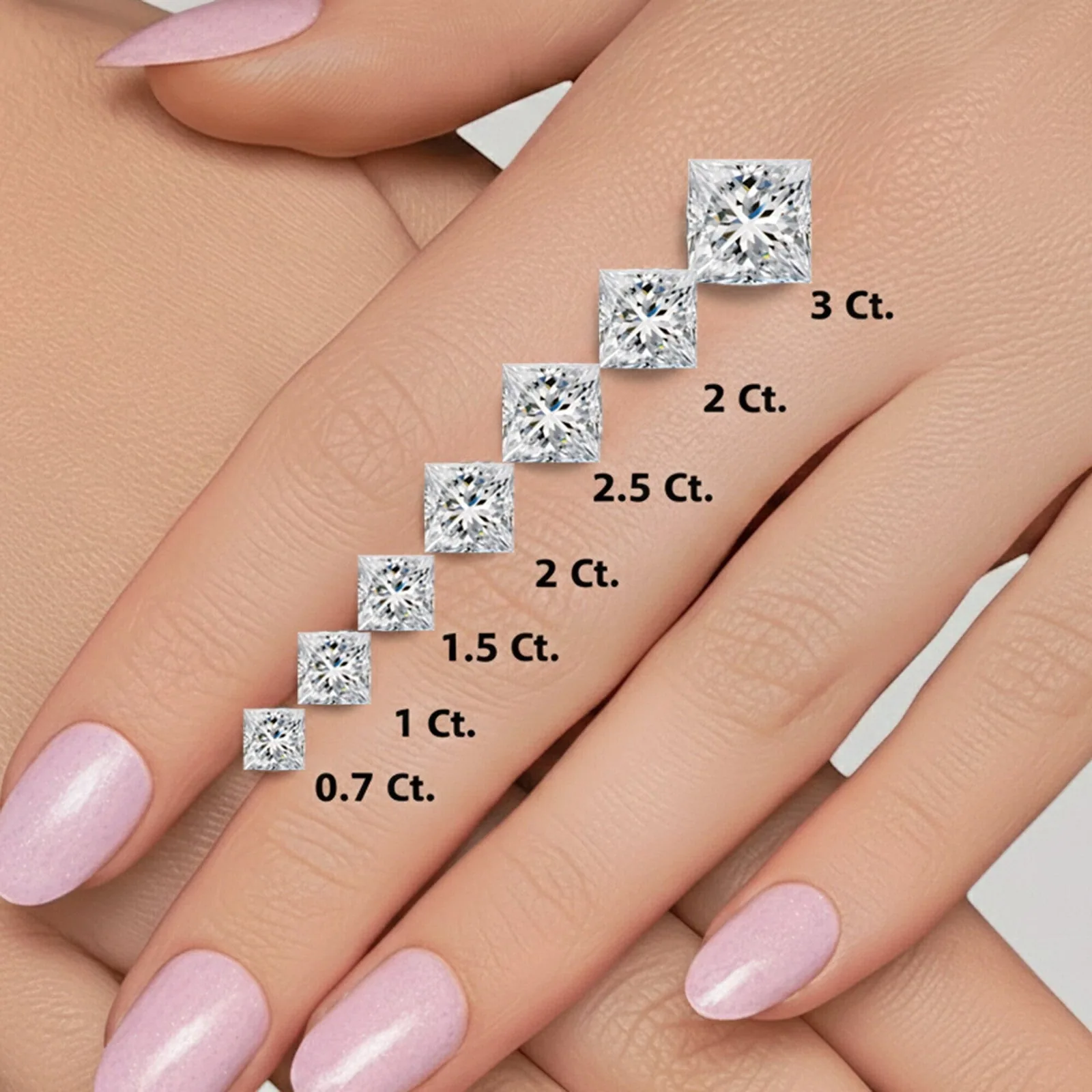 IGI F/VS 3 Ct Princess Lab Created Grown Diamond Earrings 14K White Gold Screw - view 4