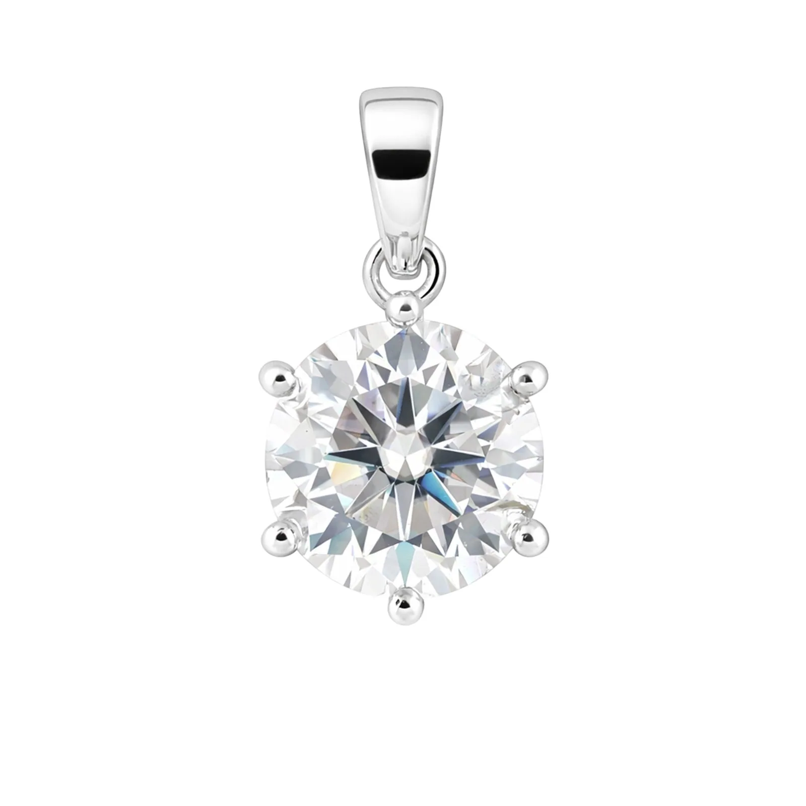 Round Solitaire Moissanite Pendant Necklace