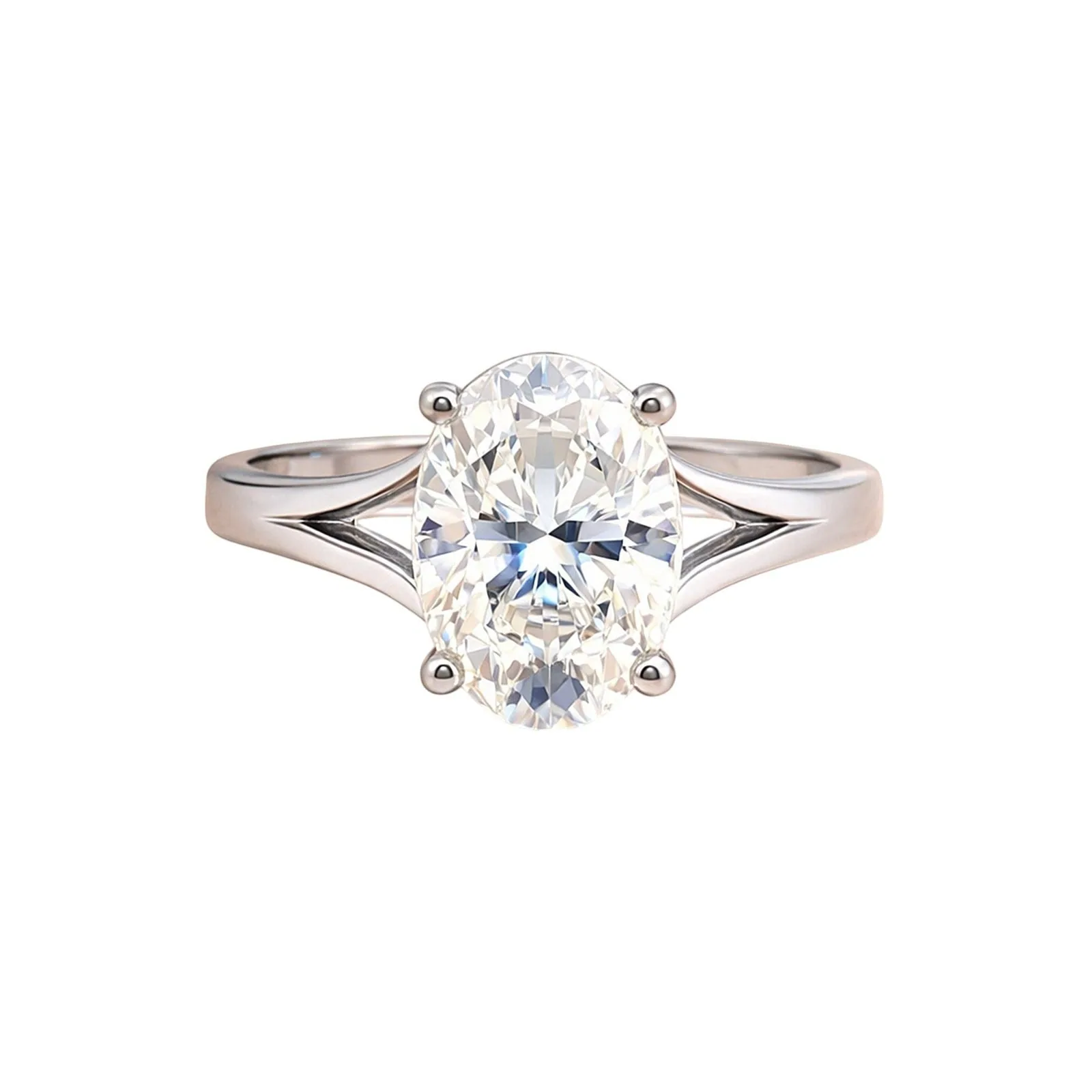 3 Ct Oval Cut Moissanite Ring — VS1 Clarity, 18k Gold Vermeil