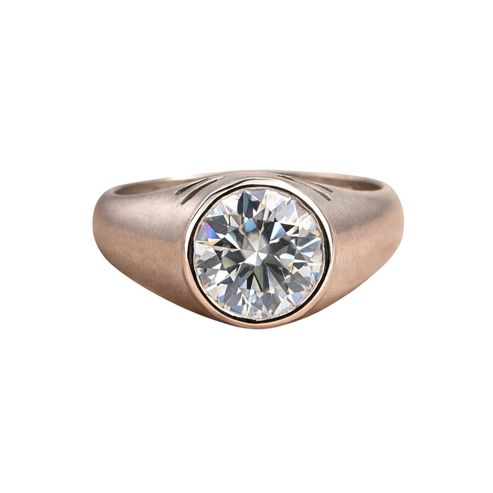 3 Ct Round Cut Moissanite Ring — VS1 Clarity, 18k Gold Vermeil